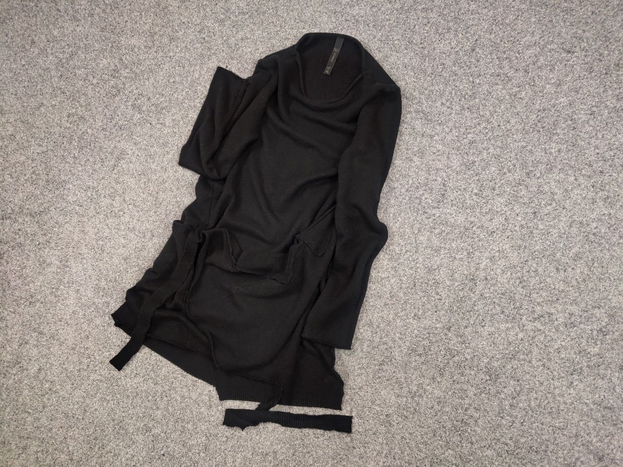 Japanese Brand Provocation Srl Italy Design Black Asymmetric Tunica Dress Size S / US 4 / IT 40 - 3 Thumbnail