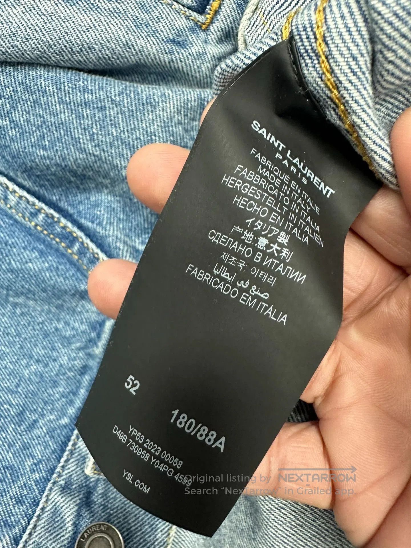 Saint Laurent Paris Saint Laurent Washed Blue Denim Jacket. Size US M / EU 48-50 / 2 - 3 Thumbnail