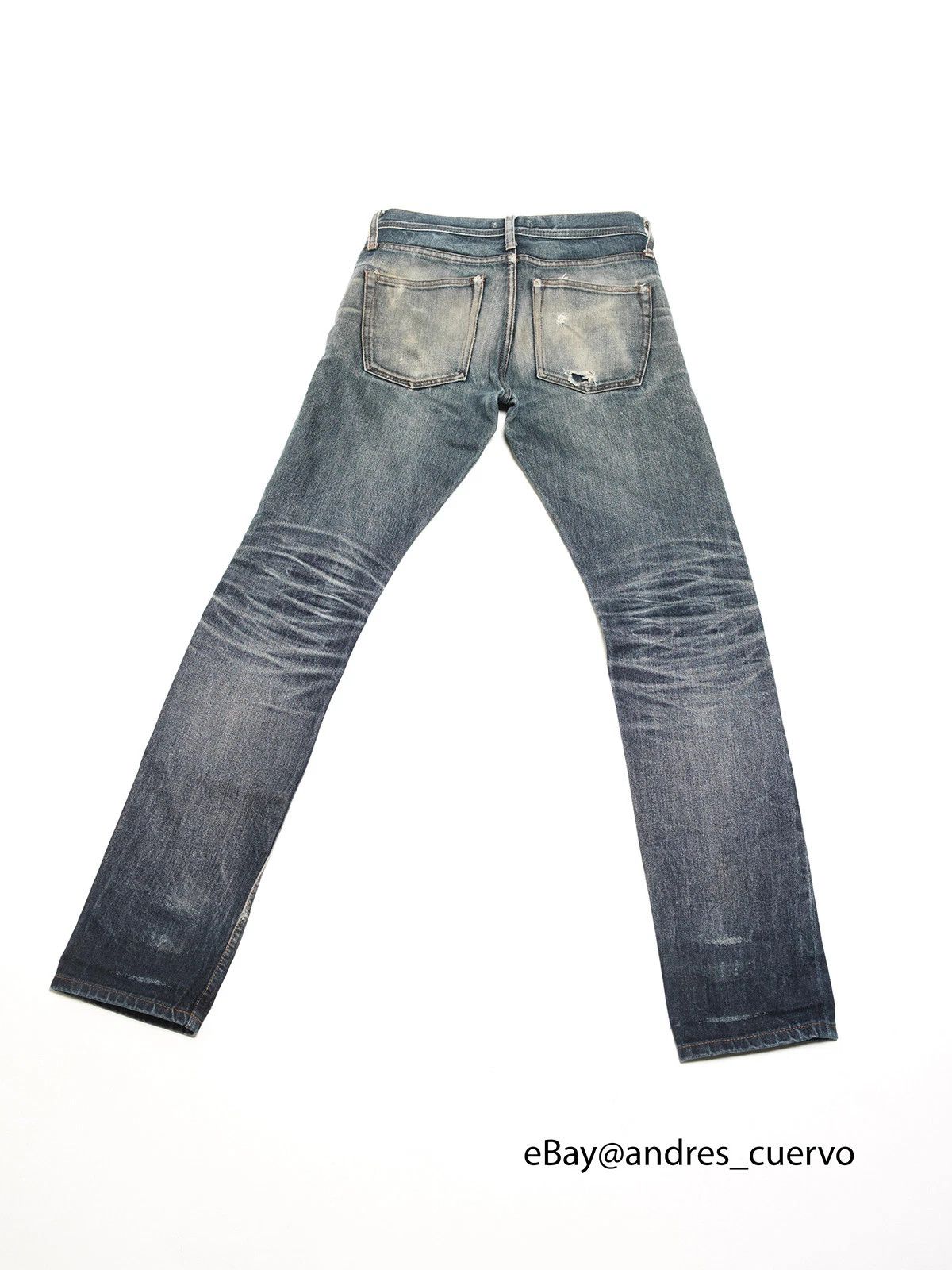 The Unbranded Brand Butler Unbranded UB101 Jeans Fades Faded Distressed Selvedge Size US 30 / EU 46 - 6 Thumbnail