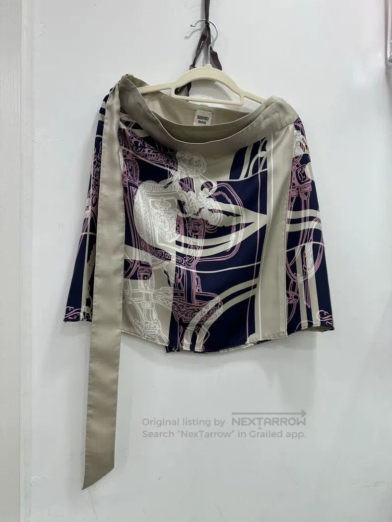Hermes Hermes Silk print skirt Size 24" / US 00 / IT 34 - 1 Thumbnail