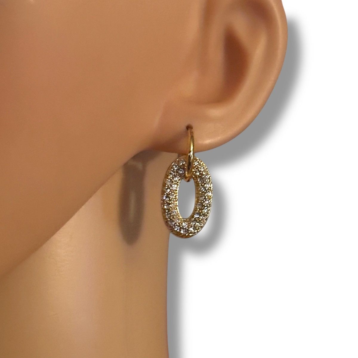 Other Gold tone paved oval dangle earrings Size ONE SIZE - 3 Thumbnail