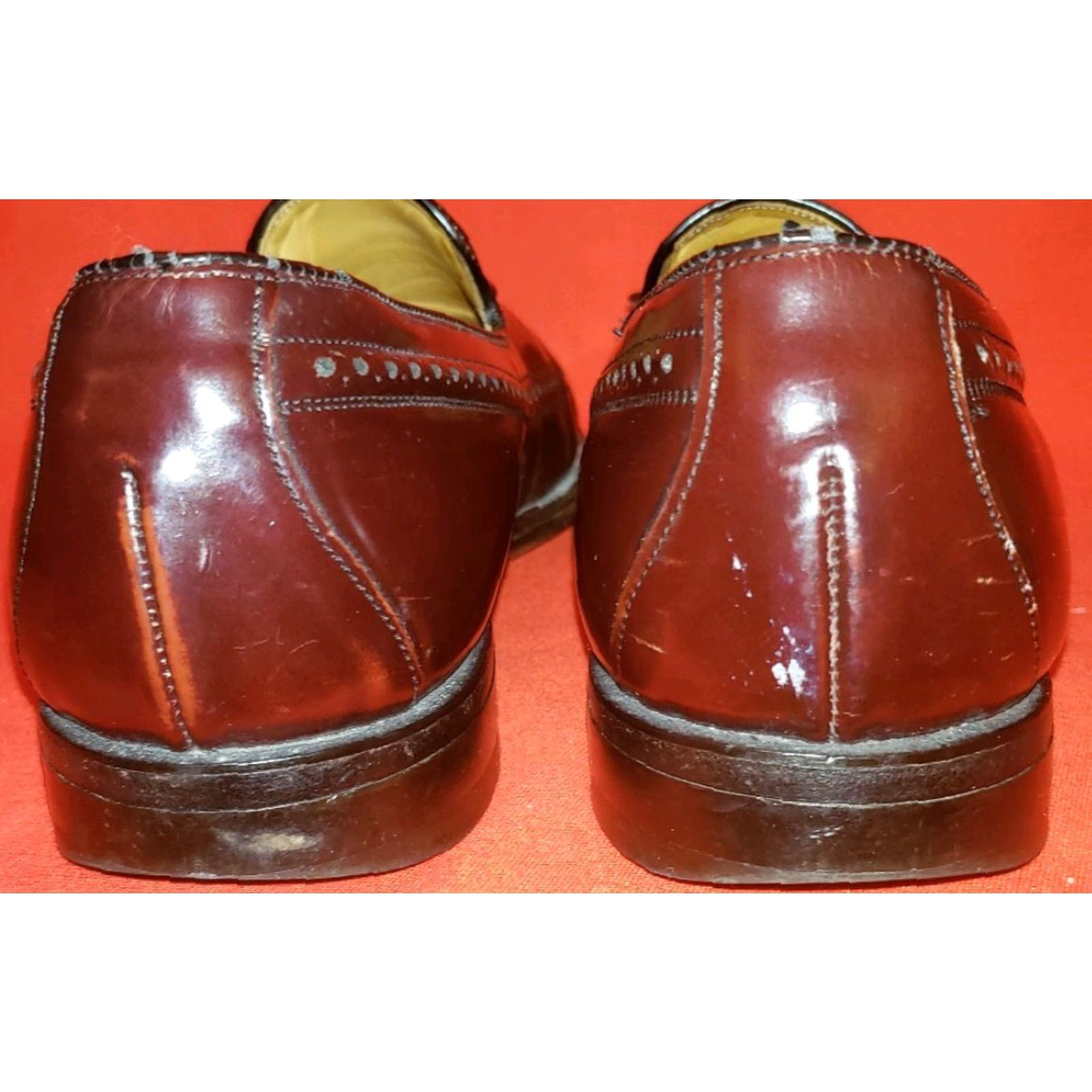 Johnston & Murphy Johnston & Murphy Aristocraft Men's Wingtip Loafer Sz 9C/A Oxblood Brown Tassels Leather Dress Shoes Size US 9 / EU 42 - 6 Thumbnail