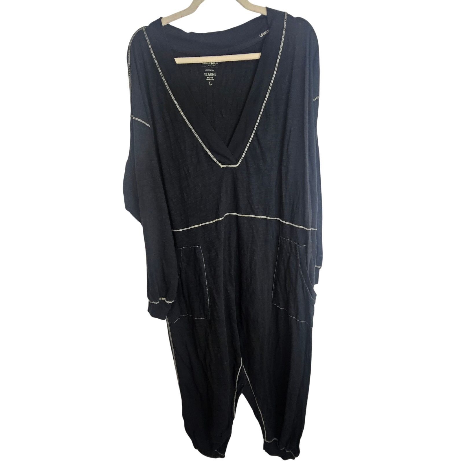 Natural Issue Natural Life Womens Johnnie Jumpsuit Size L Cotton Oversized Size 23" - 2 Thumbnail