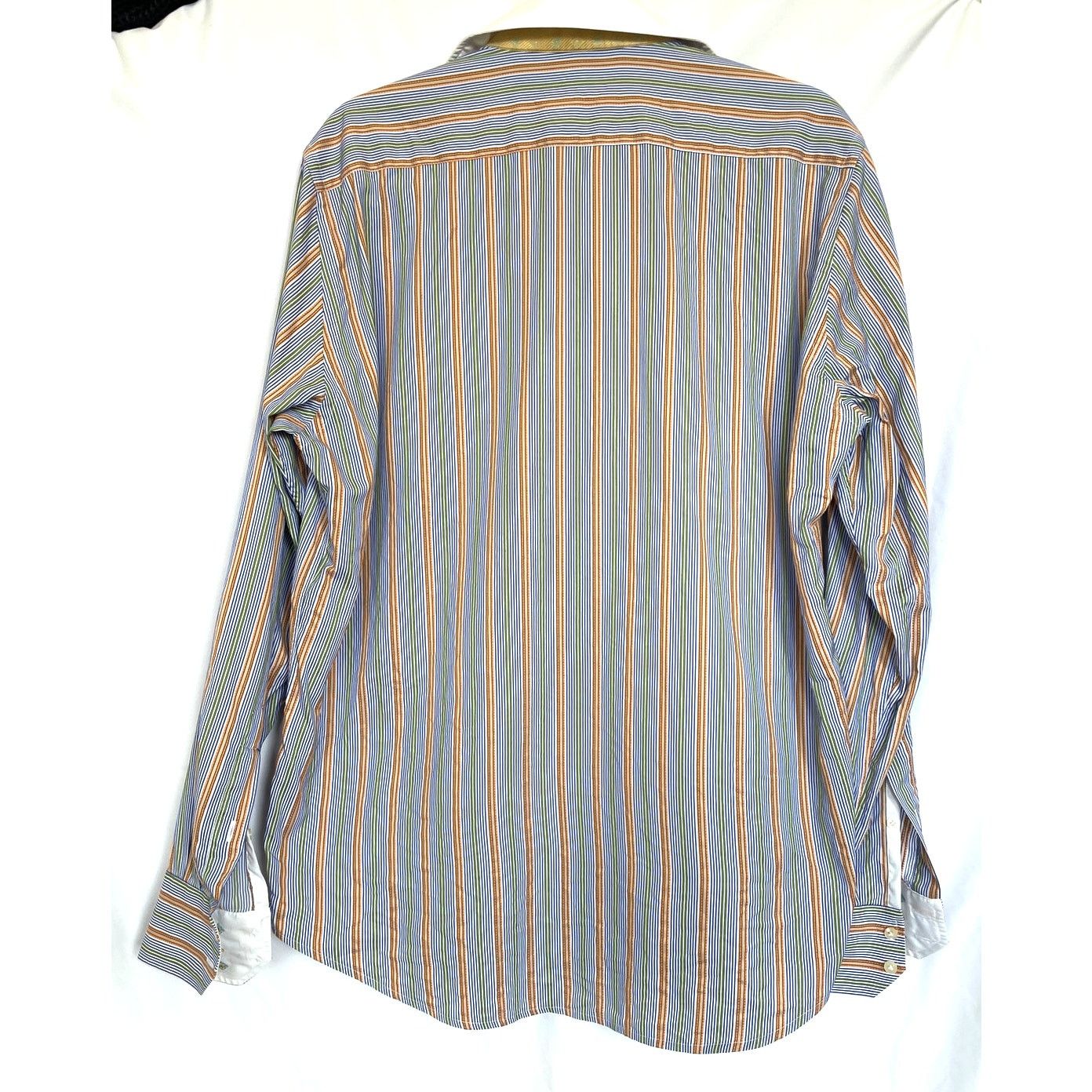 Robert Graham Robert Graham Orange Blue Striped Button Up Shirt, Large Size US L / EU 52-54 / 3 - 3 Thumbnail