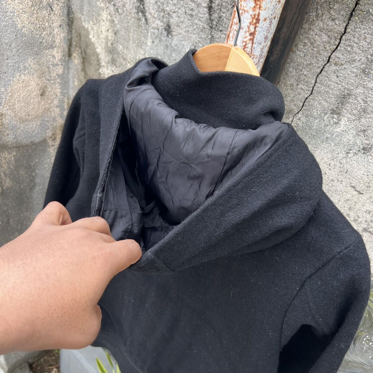 If Six Was Nine “PUNK” BLACK ZIP UP WOOL HOODIE JACKET Size US M / EU 48-50 / 2 - 8 Thumbnail