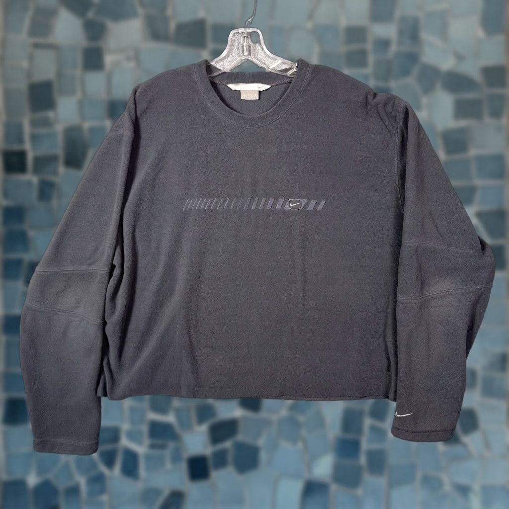 Nike VINTAGE Nike Sweatshirt Mens L Center Swoosh Y2K Silver Tag Cropped Fleece 90s Size US L / EU 52-54 / 3 - 1 Thumbnail
