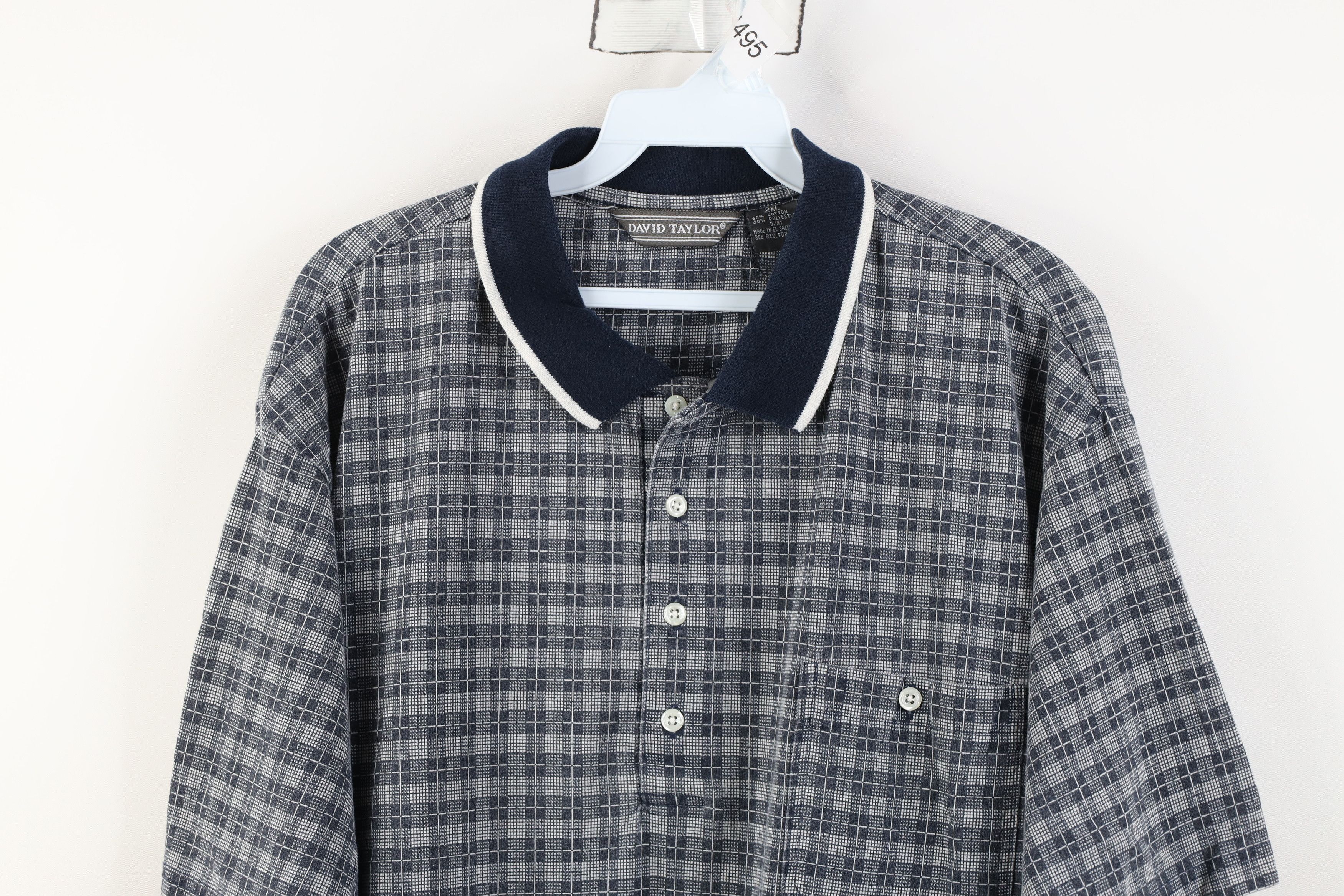 Vintage Vintage 90s Streetwear Fit Collared Golf Polo Shirt Plaid Size US XXL / EU 58 / 5 - 2 Thumbnail