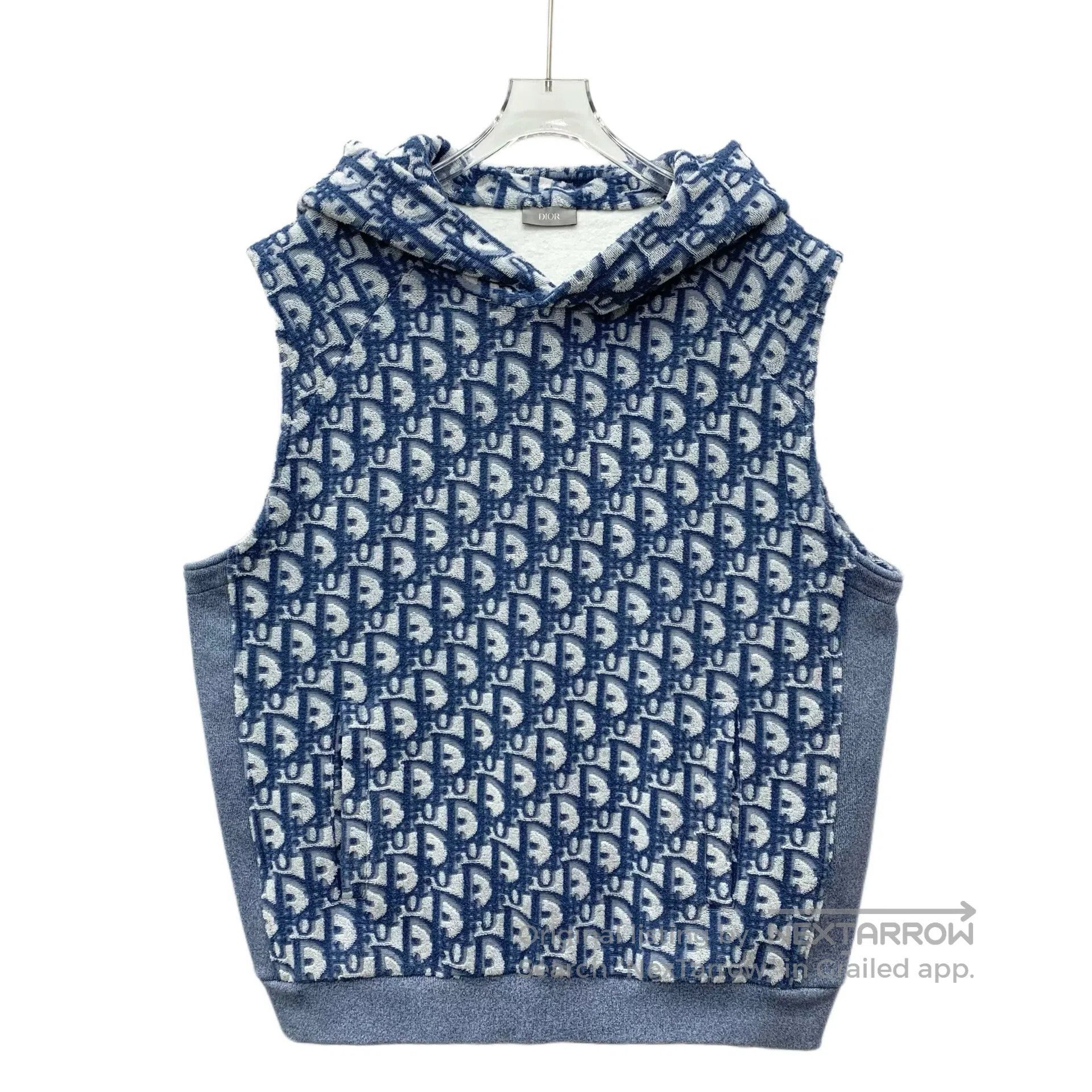 Dior Dior Blue Logo Jacquard Full Print Cotton Hooded Sleeveles Size XL / US 12-14 / IT 48-50 - 1 Thumbnail