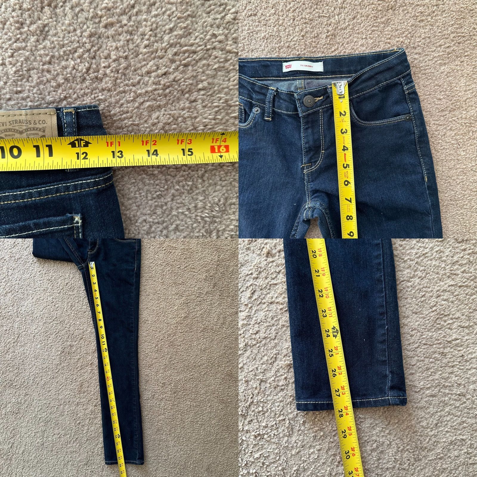 Levi's Levi Jeans Womens 10 26x28 Skinny Mid Rise Dark Wash Blue Denim Size 32" / US 10 / IT 46 - 8 Thumbnail