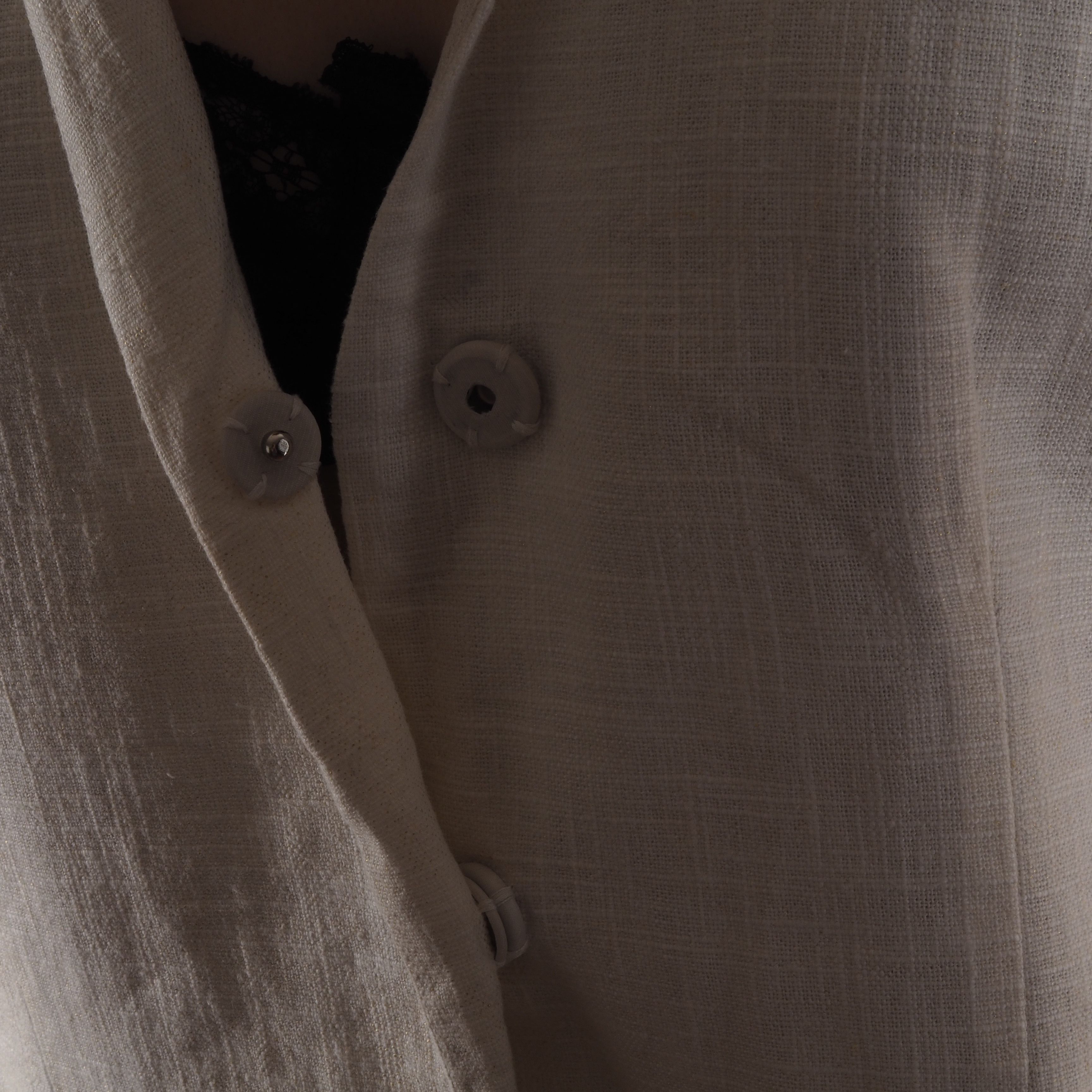 Stella McCartney STELLA MCCARTNEY Vintage Linen Ivory Cape Kimono Jacket Size S / US 4 / IT 40 - 5 Thumbnail