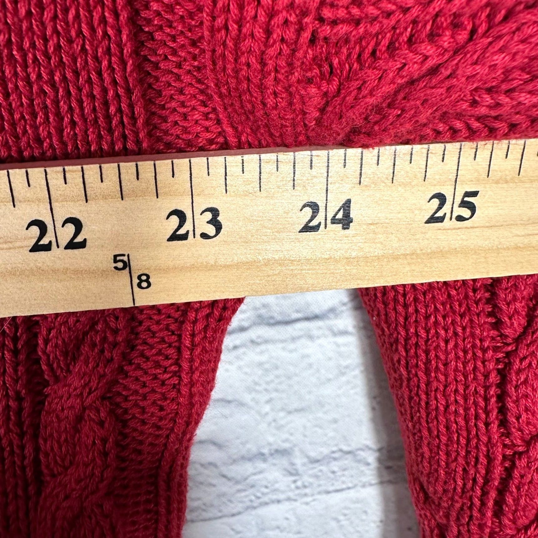 Ralph Lauren VINTAGE Chaps Ralph Lauren Mens XL Red Cable Knit Cotton Crewneck Sweater Crest Logo Size US XL / EU 56 / 4 - 7 Thumbnail