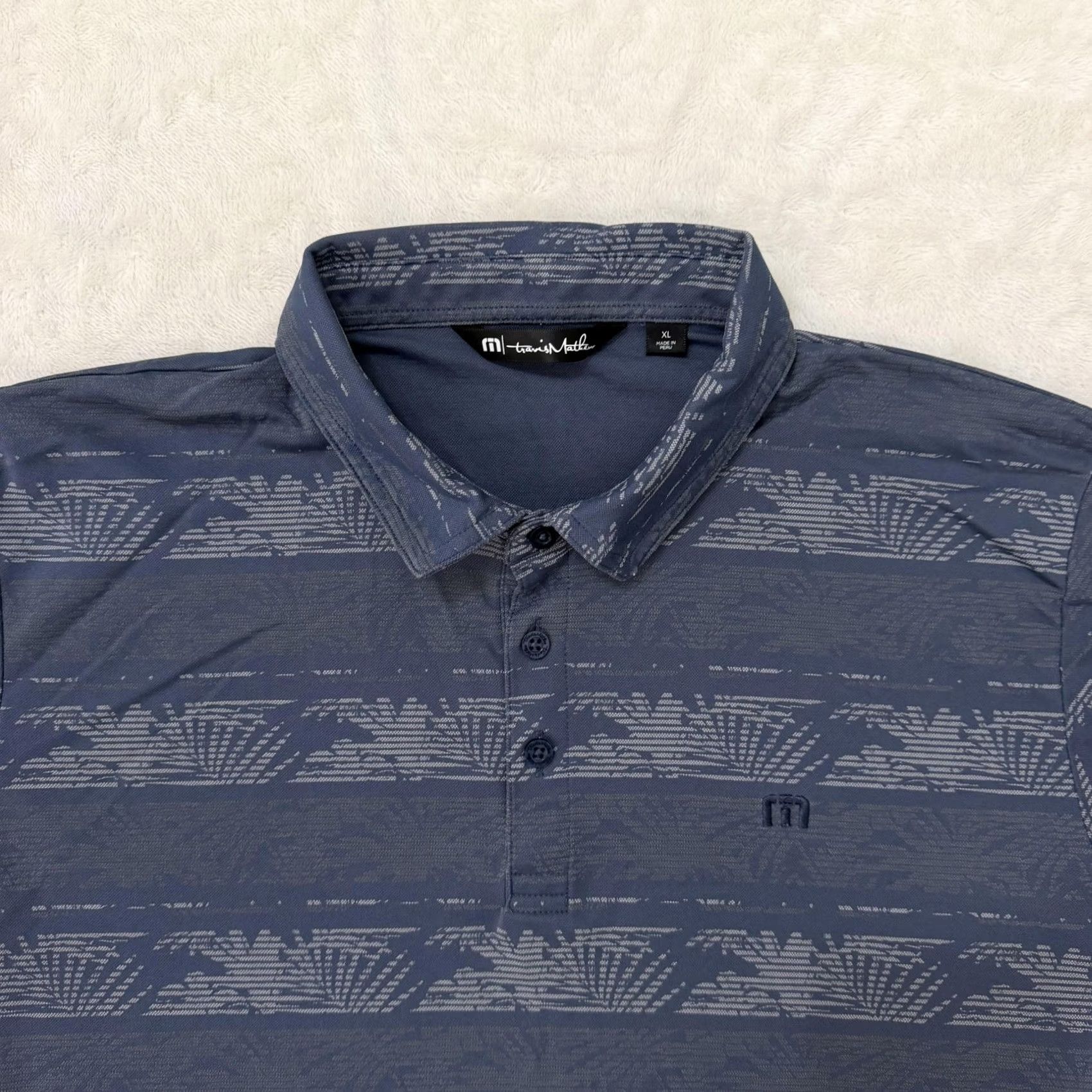 TravisMathew Travis Mathew Polo Shirt Mens XL Blue Stripe Pima Cotton Golf Performance Shirt Size US XL / EU 56 / 4 - 2 Thumbnail