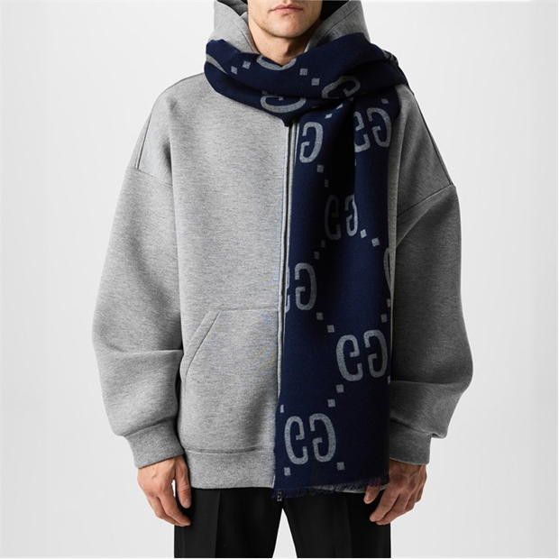 Gucci GUCCI Men'S Jacquard Wool Gg Scarf Size ONE SIZE - 2 Thumbnail