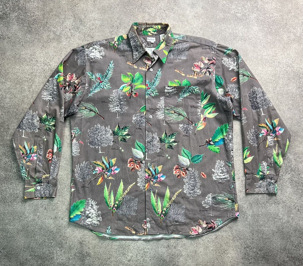 image of Paul Smith Vintage Floral Corduroy Shirt, Men's (Size Large)