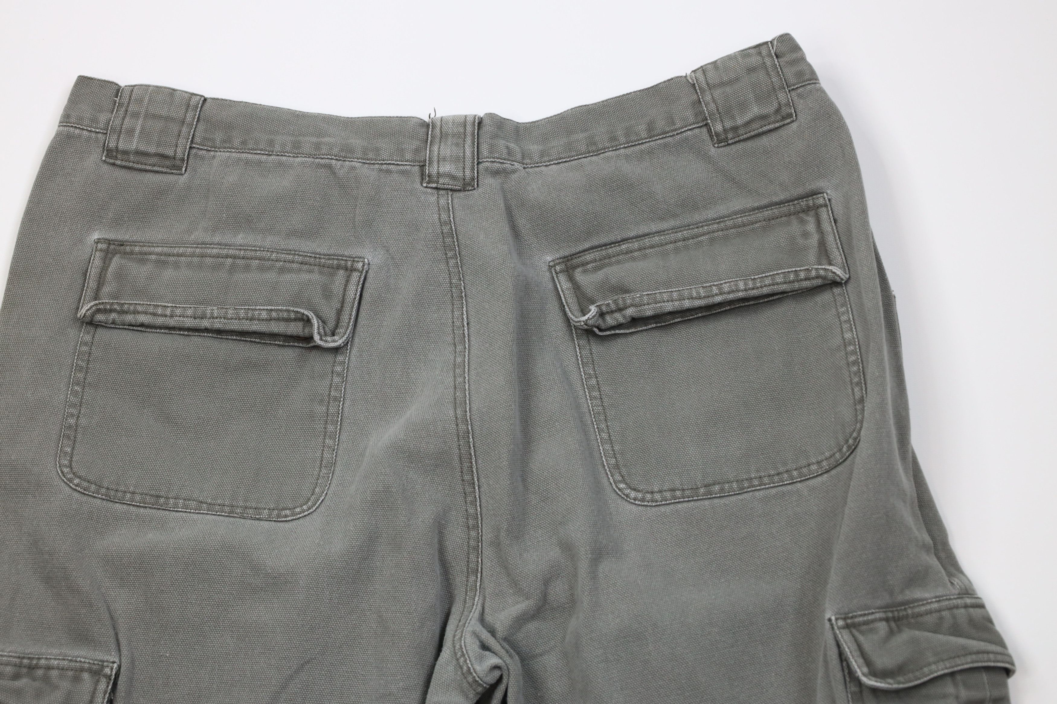 Cabelas Vintage 90s Cabelas Heavy Canvas Wide Leg Cargo Pants Green Size US 38 / EU 54 - 10 Thumbnail