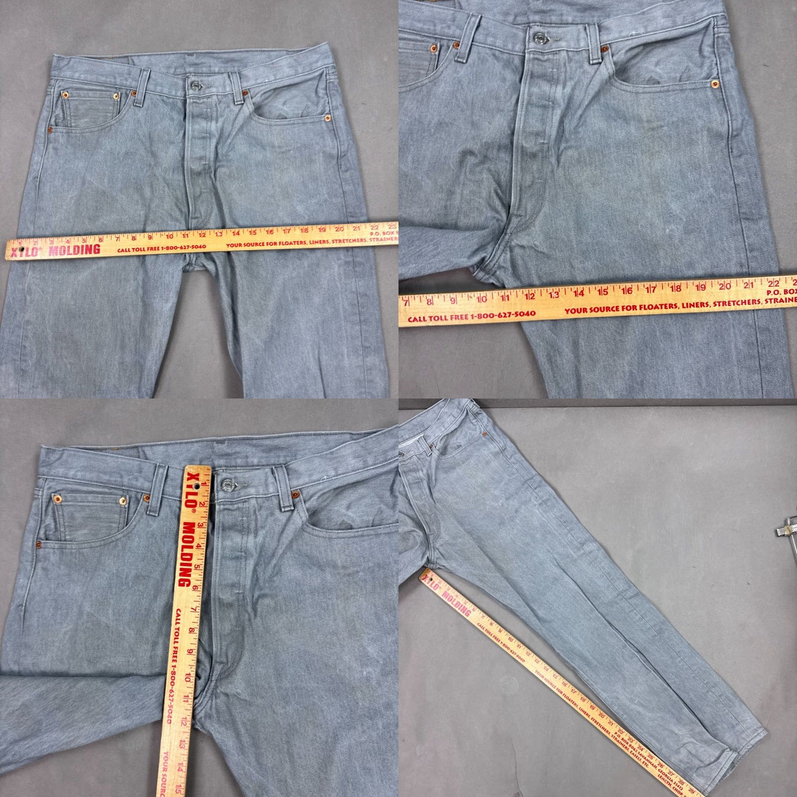 Levi's Levi's 501 Jeans Men 36x30 Gray Button Fly Pant Distressed Workwear Vintage No Size US 36 / EU 52 - 10 Thumbnail