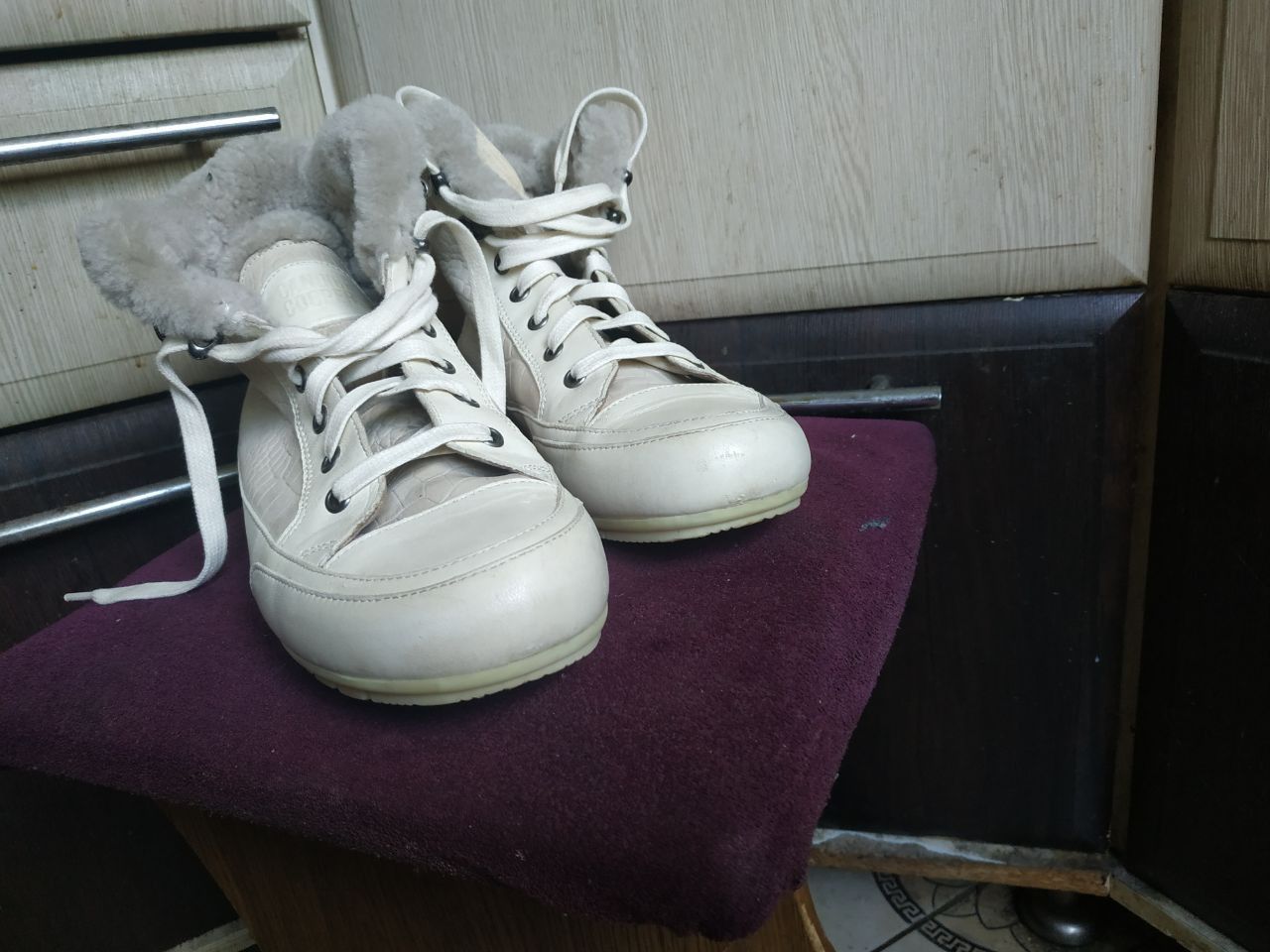 Other Candice Cooper Fur Lined Winter Sneakers Boots White 8.5 Size US 8.5 / IT 38.5 - 22 Thumbnail