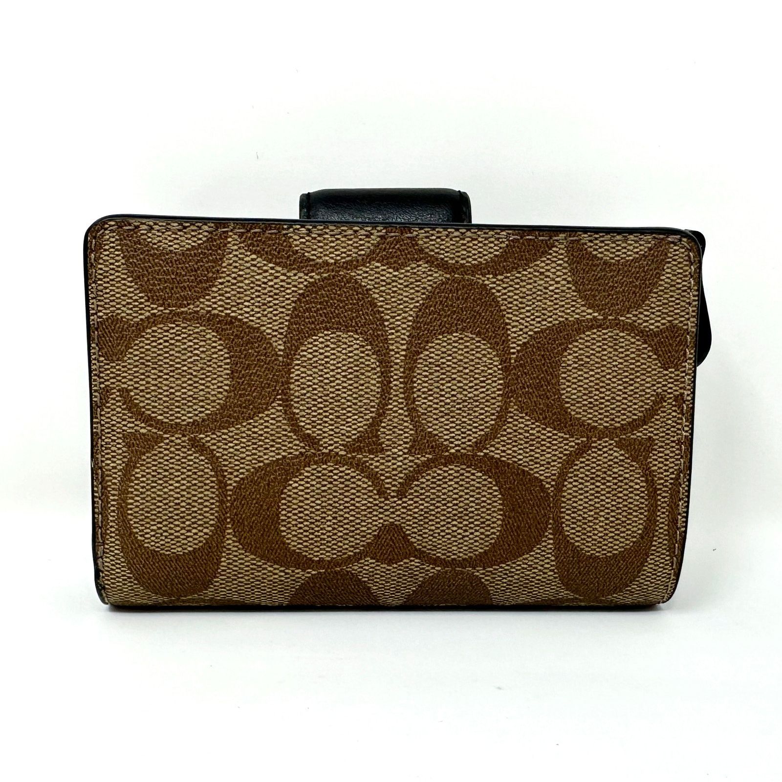 Coach Coach Medium Corner Zip Wallet Signature Canvas Khaki C0082 Size ONE SIZE - 3 Thumbnail
