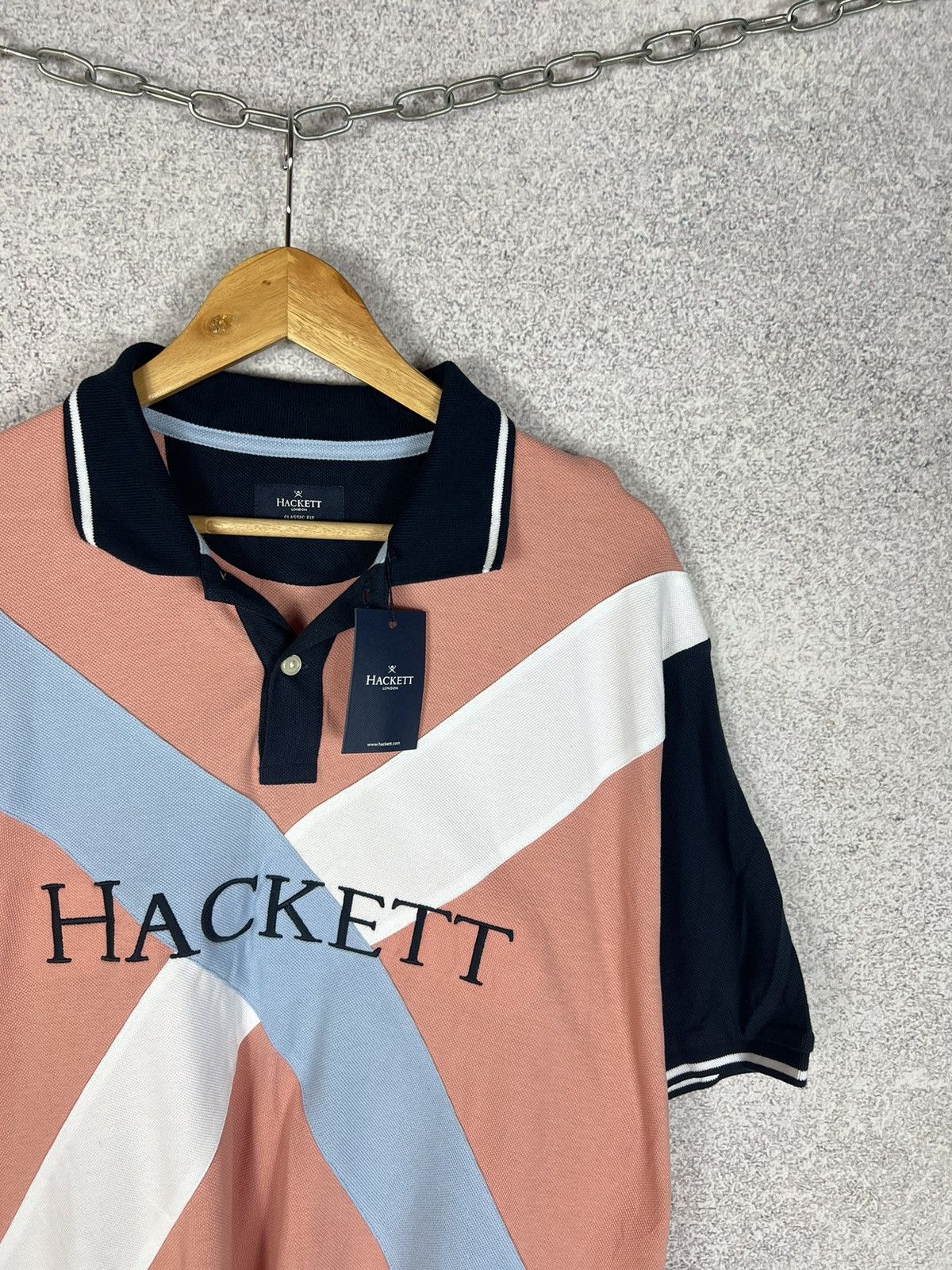 Hackett New! Hackett London Big Logo Polo Shirt Size US XXL / EU 58 / 5 - 2 Thumbnail