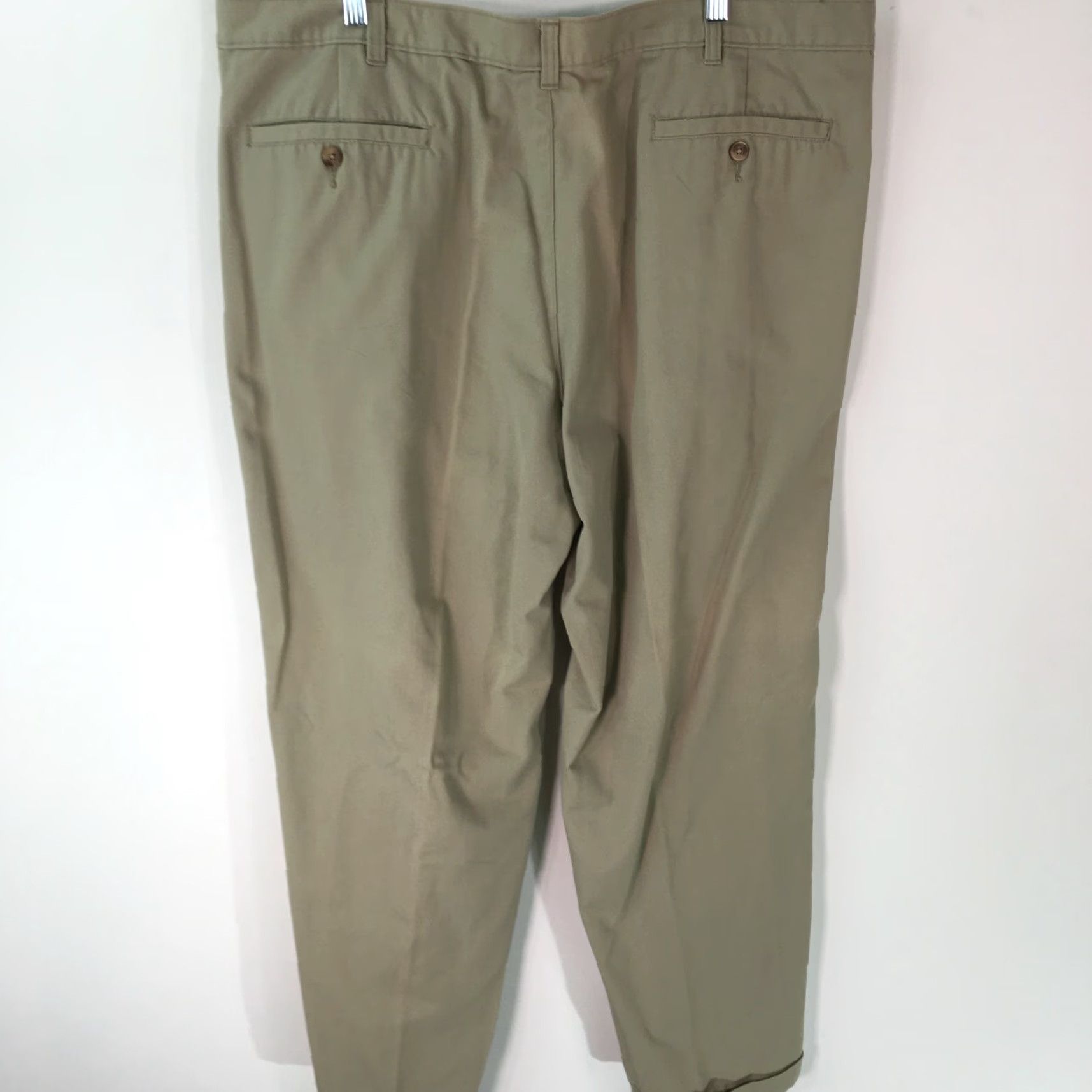 Vintage Puritan Mens Dress Pants Beige Pleated Cuffed Straight Size 44 X30 Size US 44 / EU 60 - 2 Thumbnail