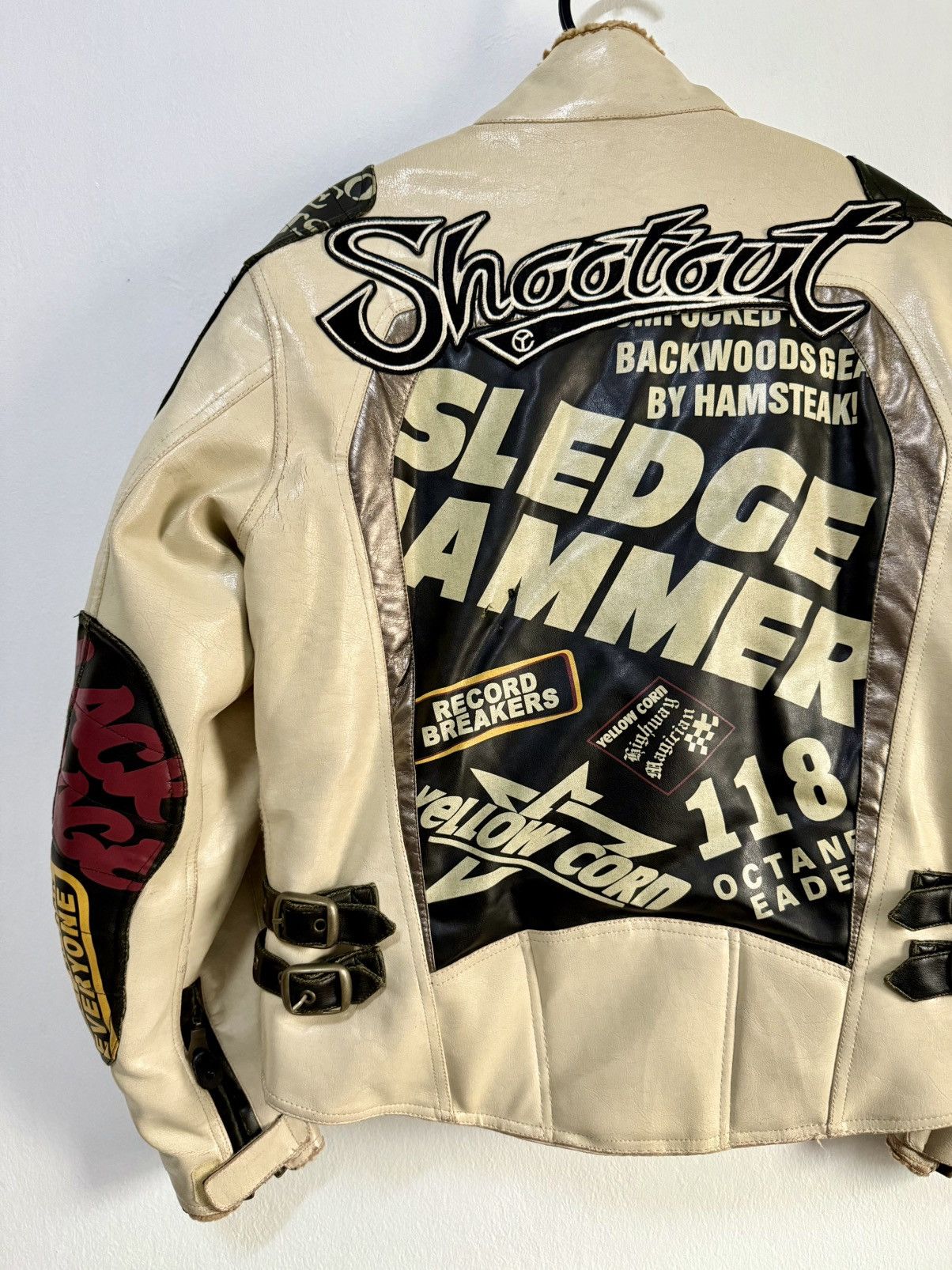 YELLOW CORN Yellow corn Sledge Hammer motorcycle Fully leather jacket Size US L / EU 52-54 / 3 - 12 Thumbnail