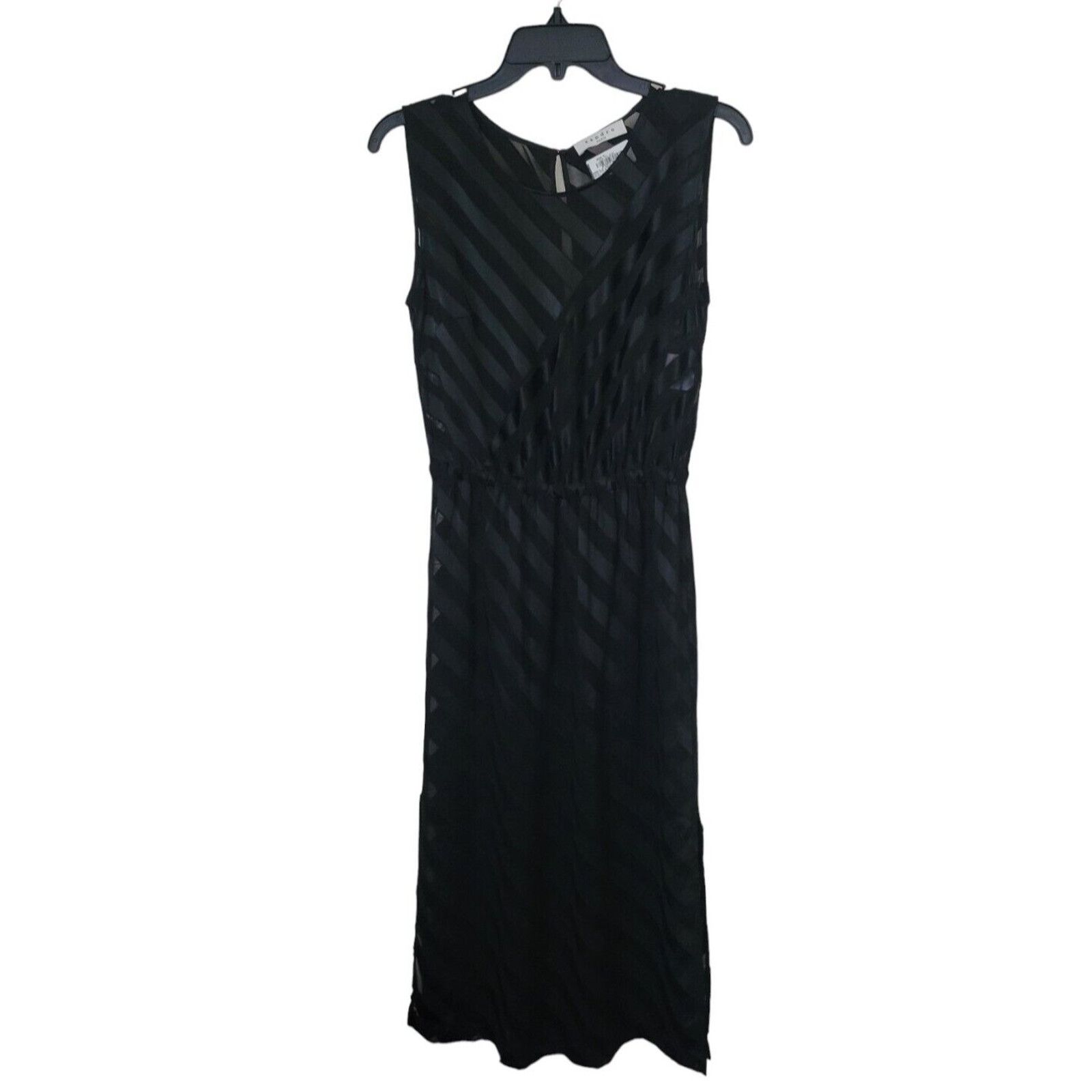 Sandro SANDRO Paris Sheered Stripe Dress Black Size 1 Size XS / US 0-2 / IT 36-38 - 3 Thumbnail
