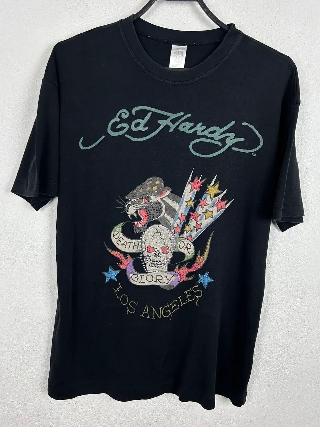 Christian Audigier Vintage Ed Hardy Christian Audigier Rhinestones T-Shirt Size US L / EU 52-54 / 3 - 1 Thumbnail
