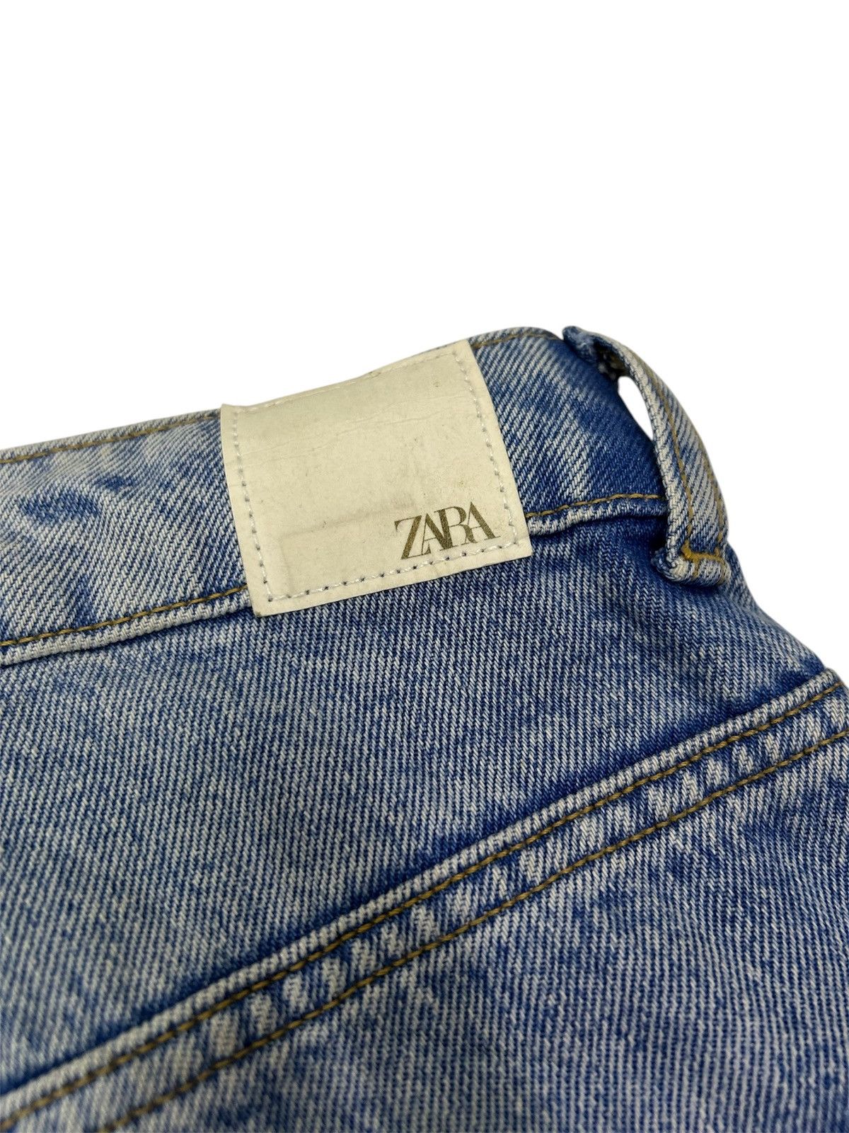Zara ZARA Blue Wash Distressed Jeans Size US 27 - 10 Thumbnail
