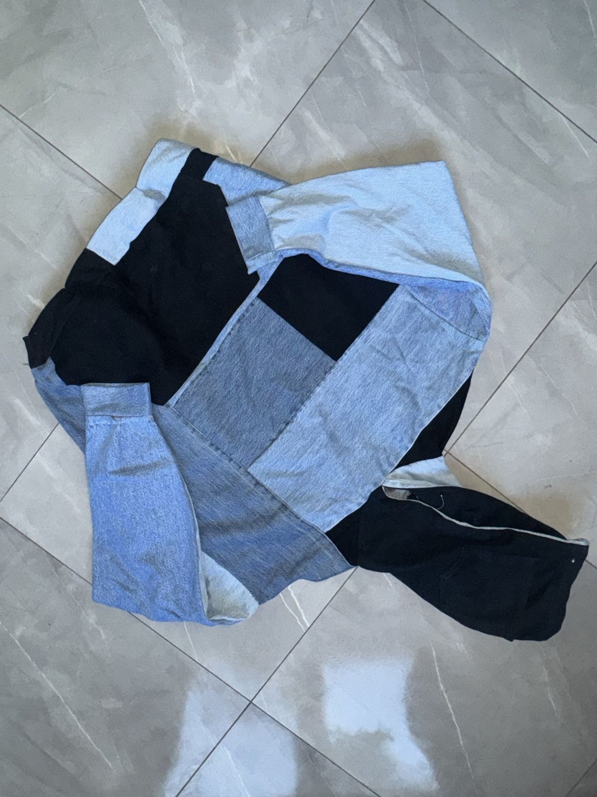 Levi's Vustom Levis hoodie in recycled denim jeans patchwork Size US XL / EU 56 / 4 - 5 Thumbnail