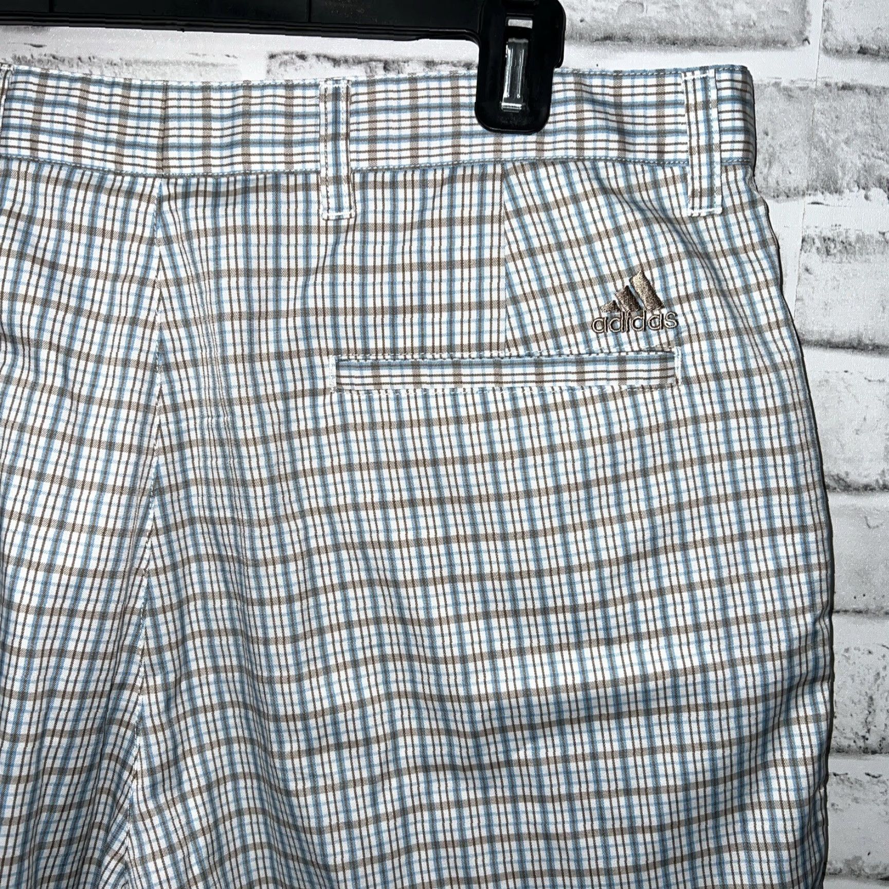 Adidas Adidas Blue Plaid Shorts Mens Size 36 - Regular Chino Style Denim? Size US 36 / EU 52 - 2 Thumbnail