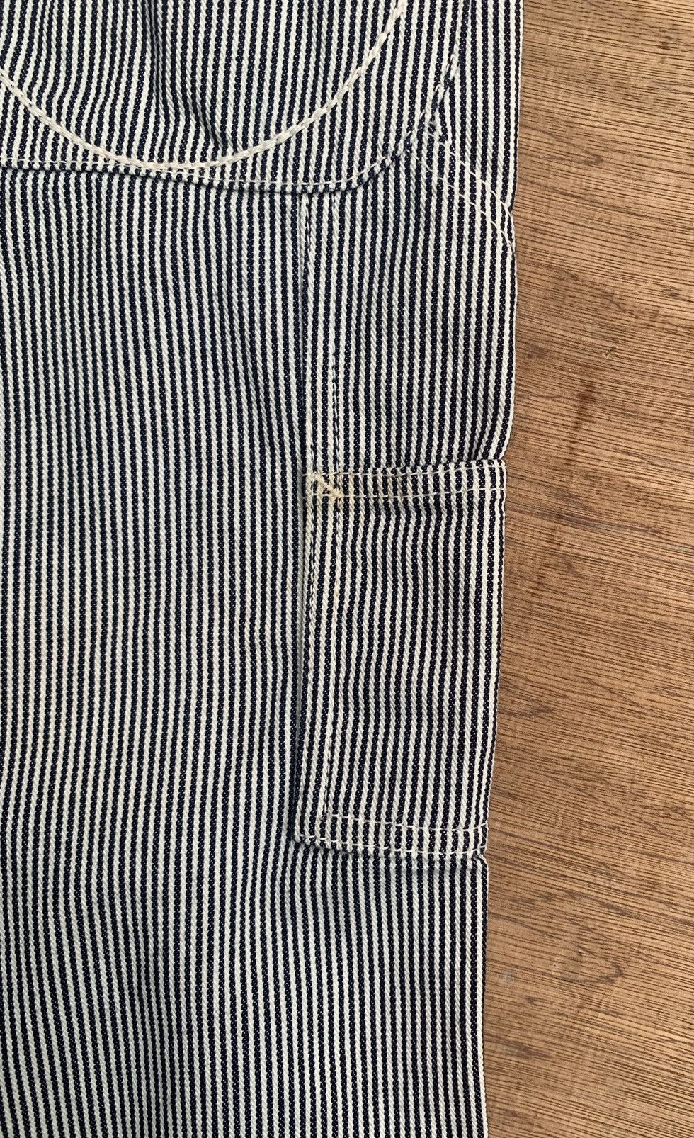 Japanese Brand × Vintage Nana-La Baggy Flare Carpenter Hickory Stripe Pants Size 31" - 16 Thumbnail