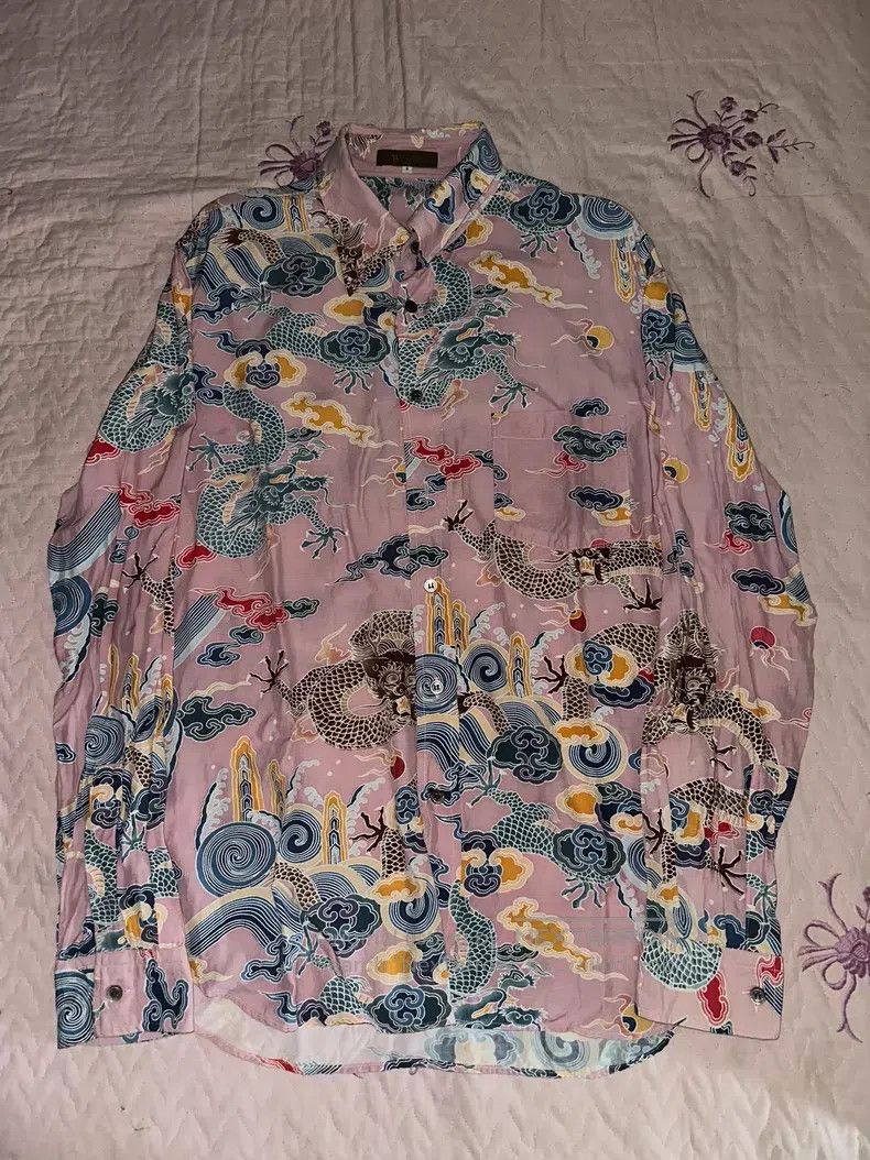 Yohji Yamamoto Yohji Yamamoto Xiangyun Five-claw Dragon Pattern Shirt Size US XL / EU 56 / 4 - 1 Thumbnail