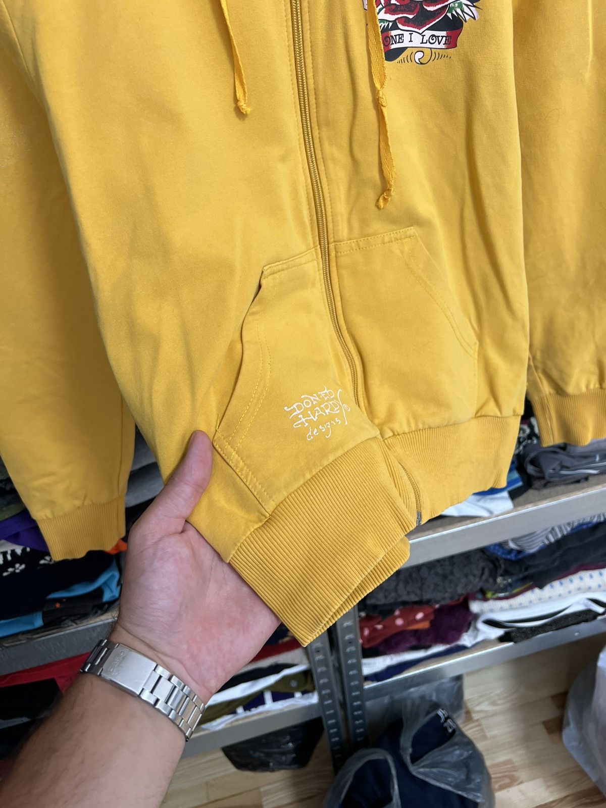 Ed Hardy Ed Hardy Y2K Style Full Zip Big Logo Hoodie Yellow Size XL Size XL / US 12-14 / IT 48-50 - 5 Thumbnail
