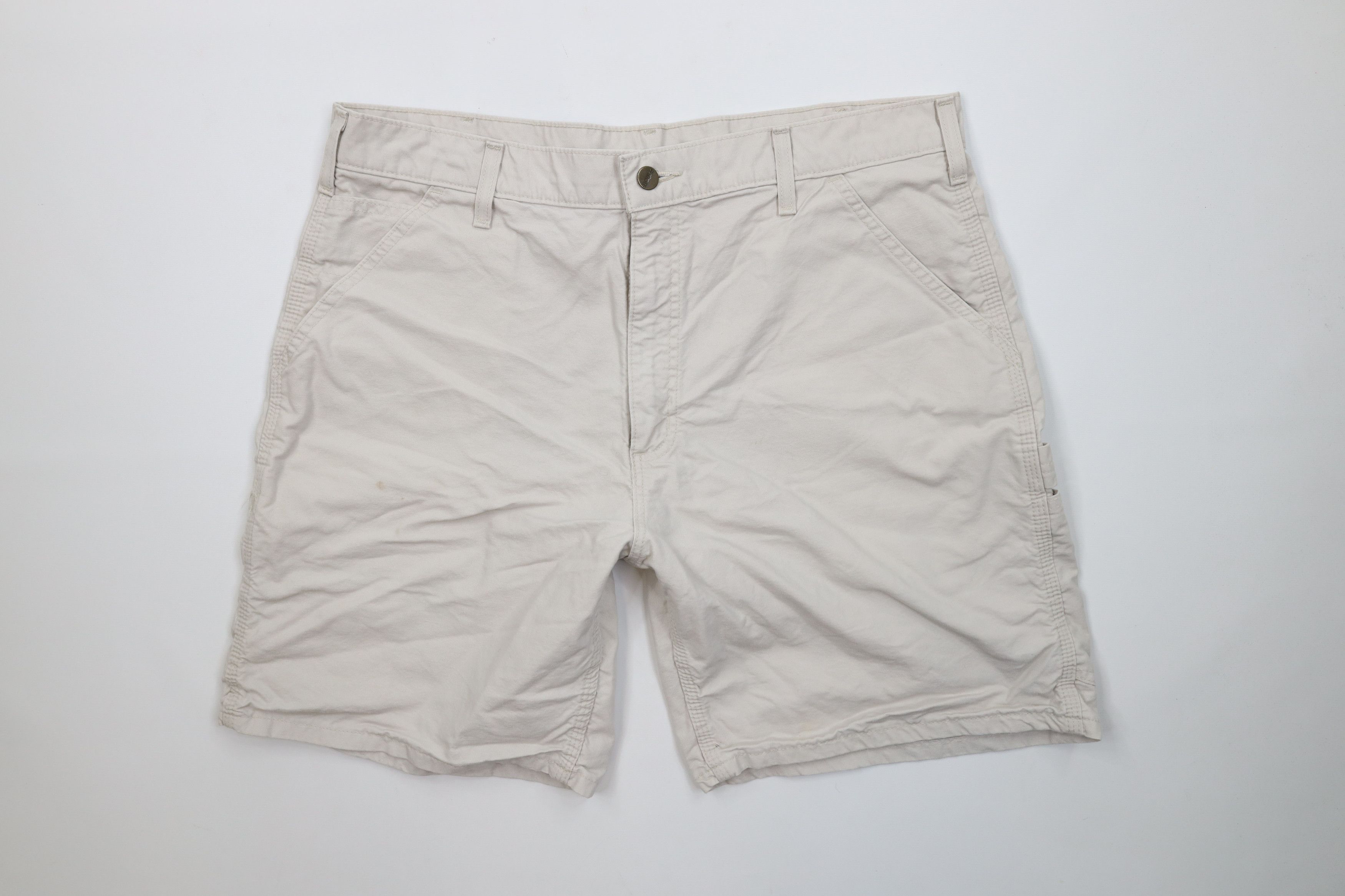 Carhartt Vintage Y2K 2002 Carhartt Relaxed Dungaree Shorts Beige Size US 36 / EU 52 - 1 Thumbnail