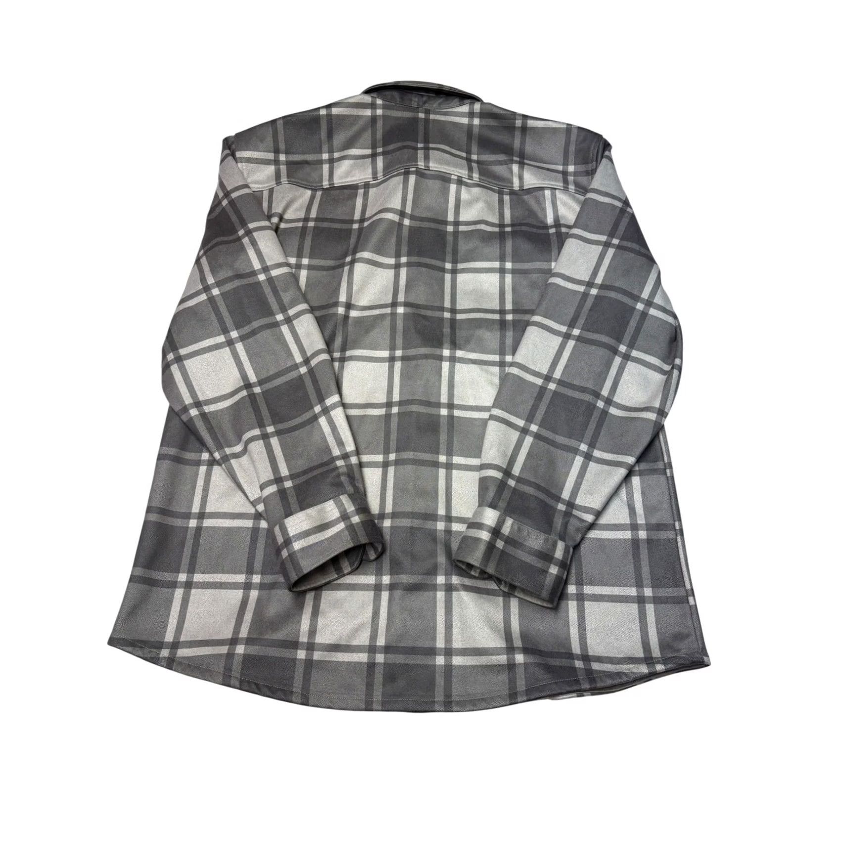 Asics BYLT Premium Basics Plaid Button-Up Shirt Shacket Gray XL Men’s Long Sleeve Size US XL / EU 56 / 4 - 7 Thumbnail