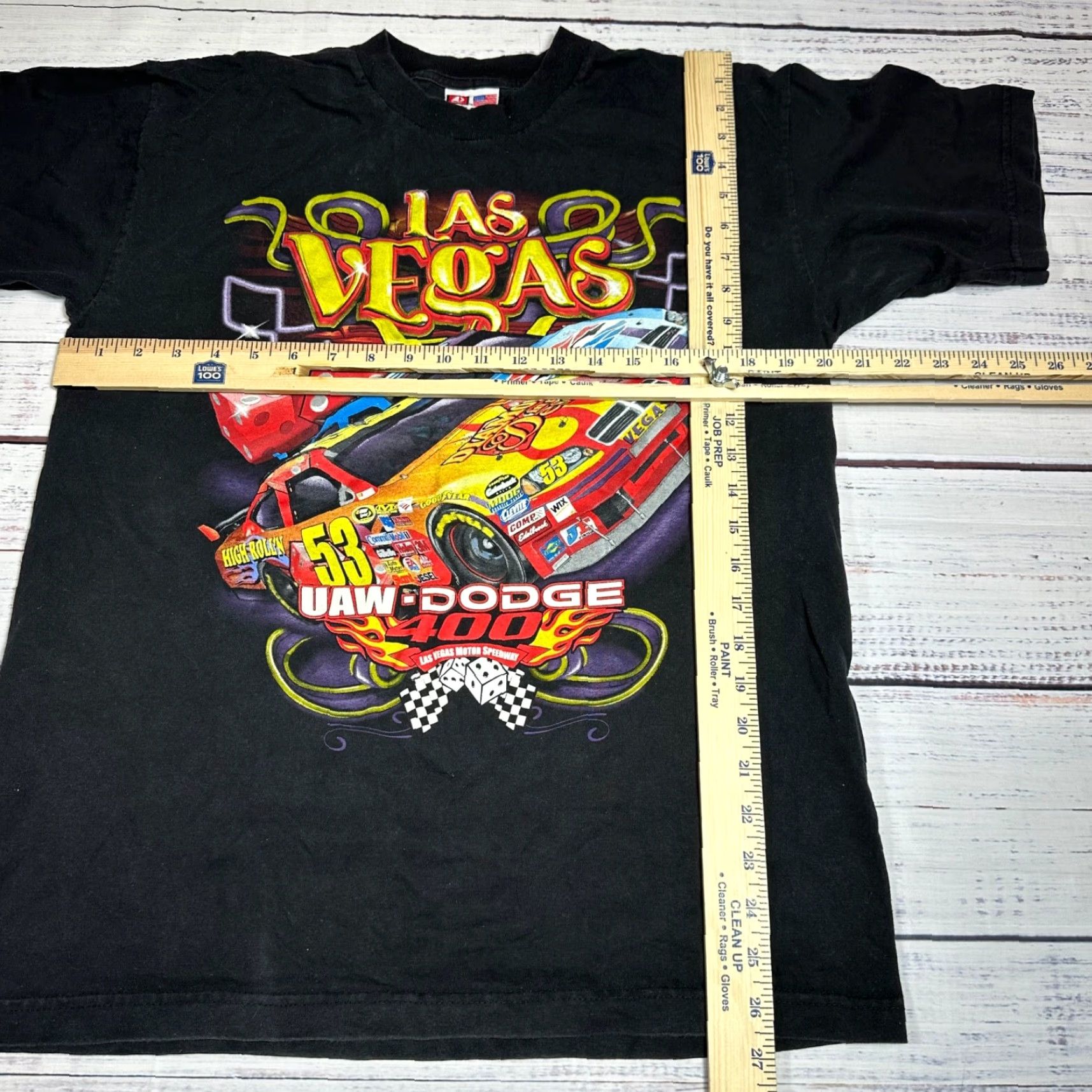 NASCAR Vtg Las Vegas Uaw Dodge 400 Short Sleeve Cotton T-Shirt Womens Sz L Black Nascar Size L / US 10 / IT 46 - 2 Thumbnail
