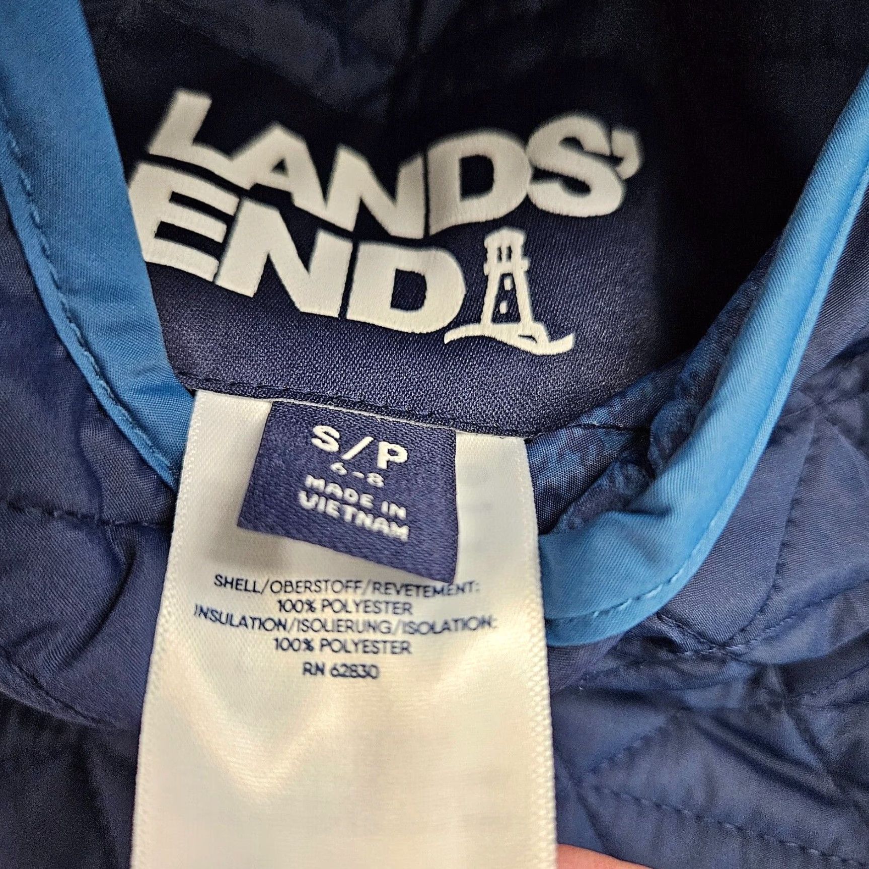 Lands' End VINTAGE Lands End Womens Quilted Reversible Jacket Sz Small Blue Snap Buttons Size S / US 4 / IT 40 - 7 Thumbnail