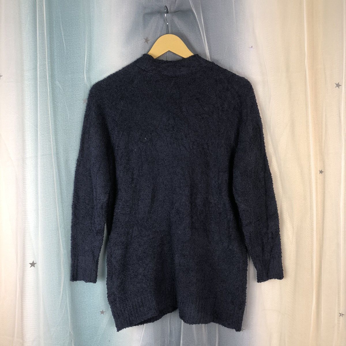 Aran Isles Knitwear × Homespun Knitwear × Japanese Brand Uniqlo Dark Blue Mohair Cardigan #894 Size M / US 6-8 / IT 42-44 - 11 Thumbnail