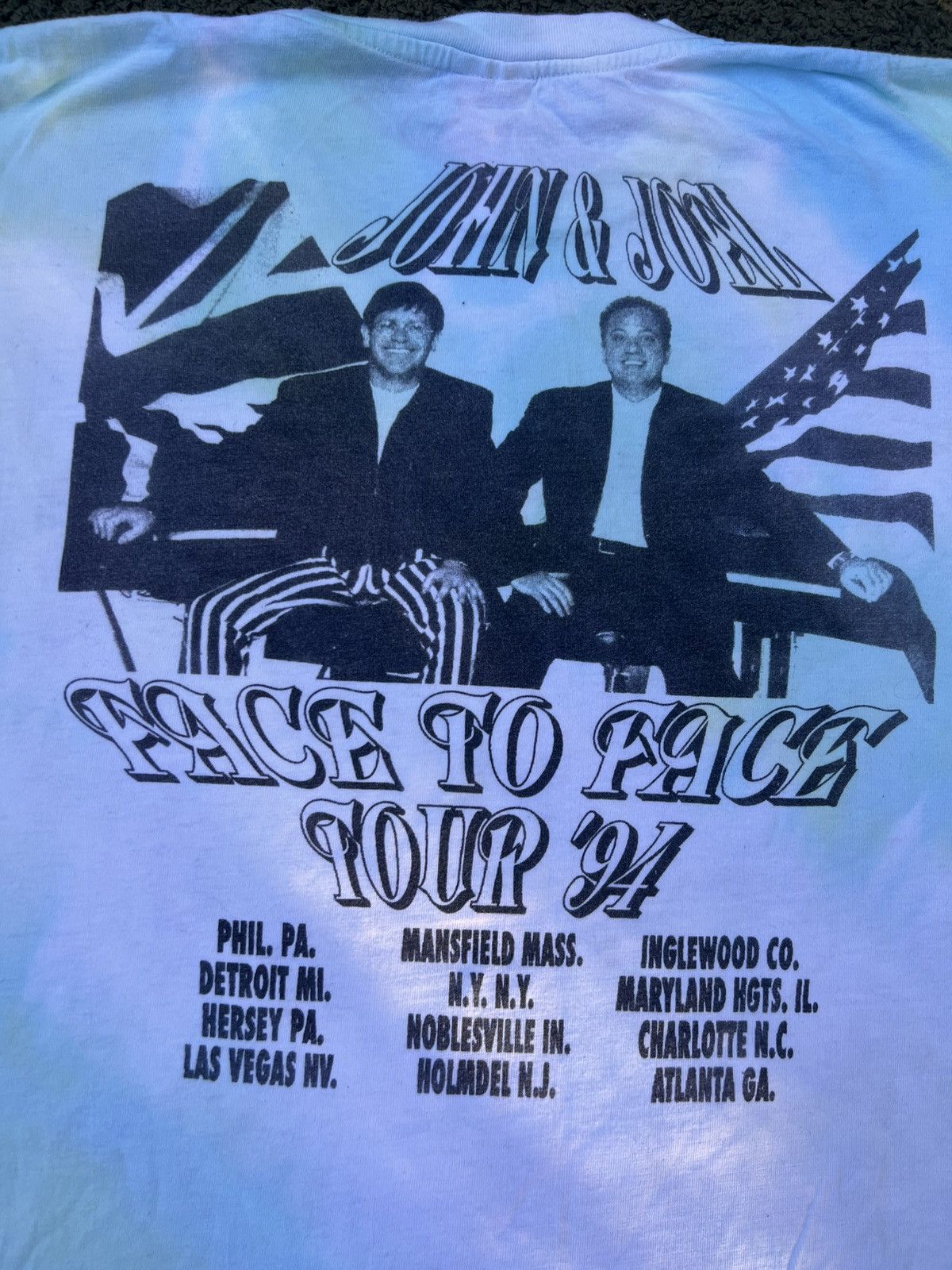 Vintage 🔥 1994 Billy Joel x Elton John Tie-Dye Tour Tee RARE! XXL 🔥 Size US XXL / EU 58 / 5 - 7 Thumbnail