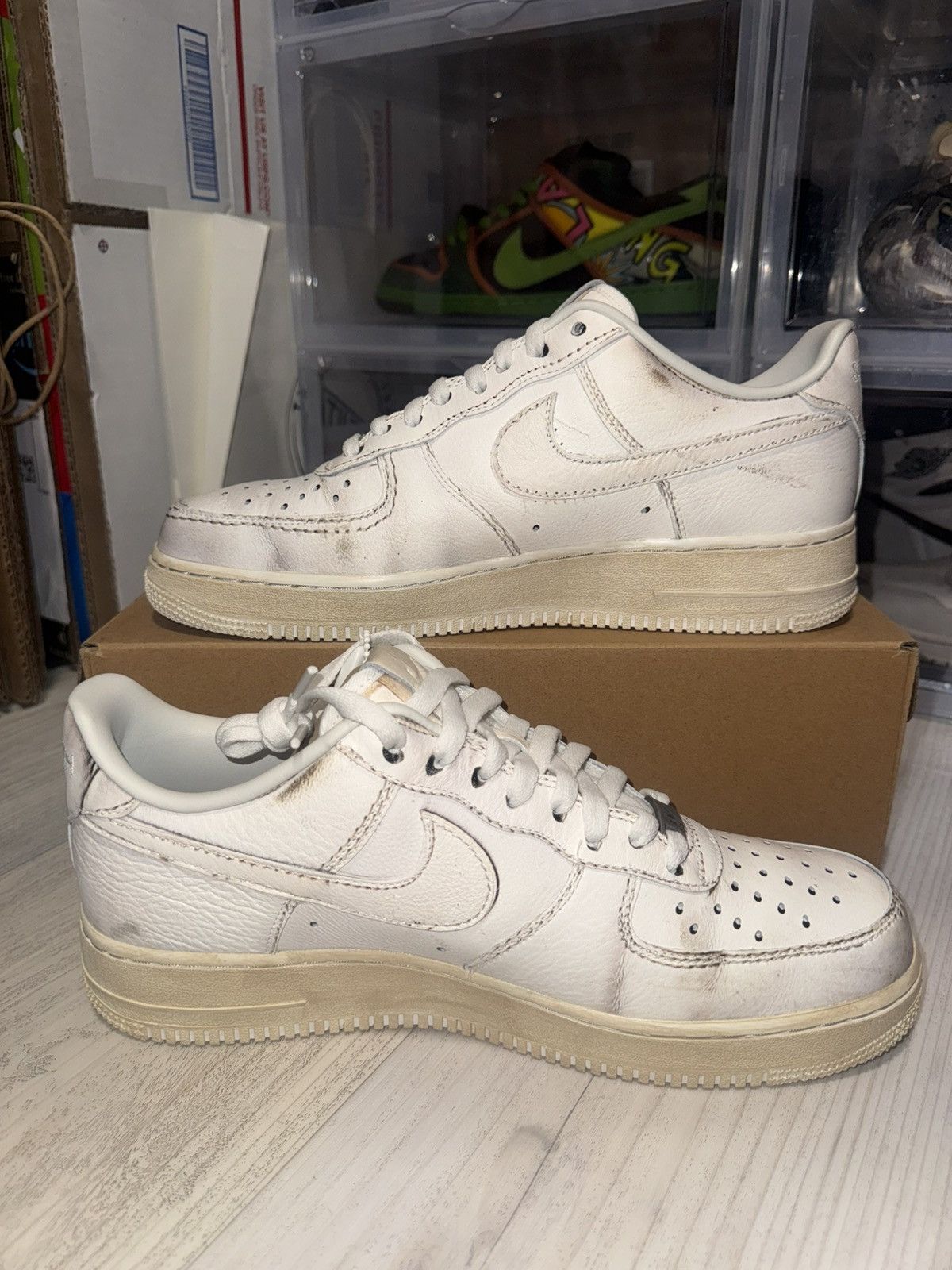 Nike Nike Air Force 1 Low .SWOOSH Dirty Triple White Size US 11 / EU 44 - 3 Thumbnail