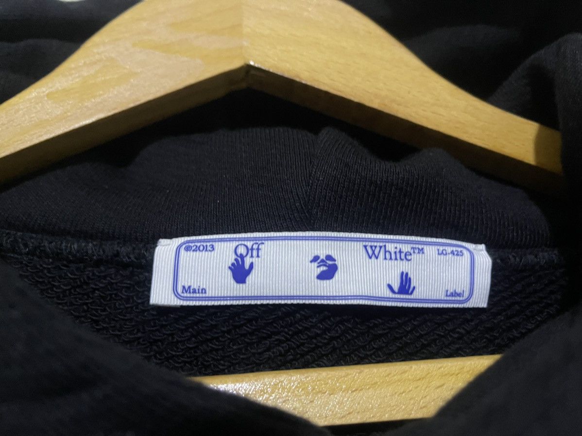 Off-White Off-White Cotton Floral Logo Hoodie Black Large Size L / US 10 / IT 46 - 9 Thumbnail