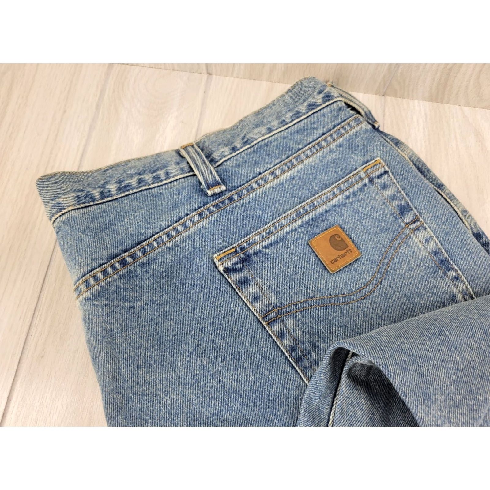 Carhartt Carhartt Mens Jeans Blue 46W 32L Denim 100% Cotton Relaxed Fit B480 LVB Mens Jeans Size US 30 / EU 46 - 6 Thumbnail