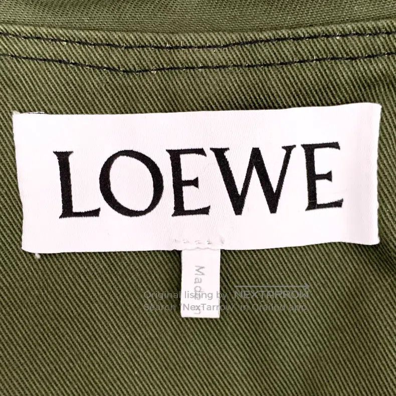 Loewe Loewe Olive Green Logo Patch Leather Cotton Hooded Zipper Size XXS / US 00 / IT 34 - 7 Thumbnail