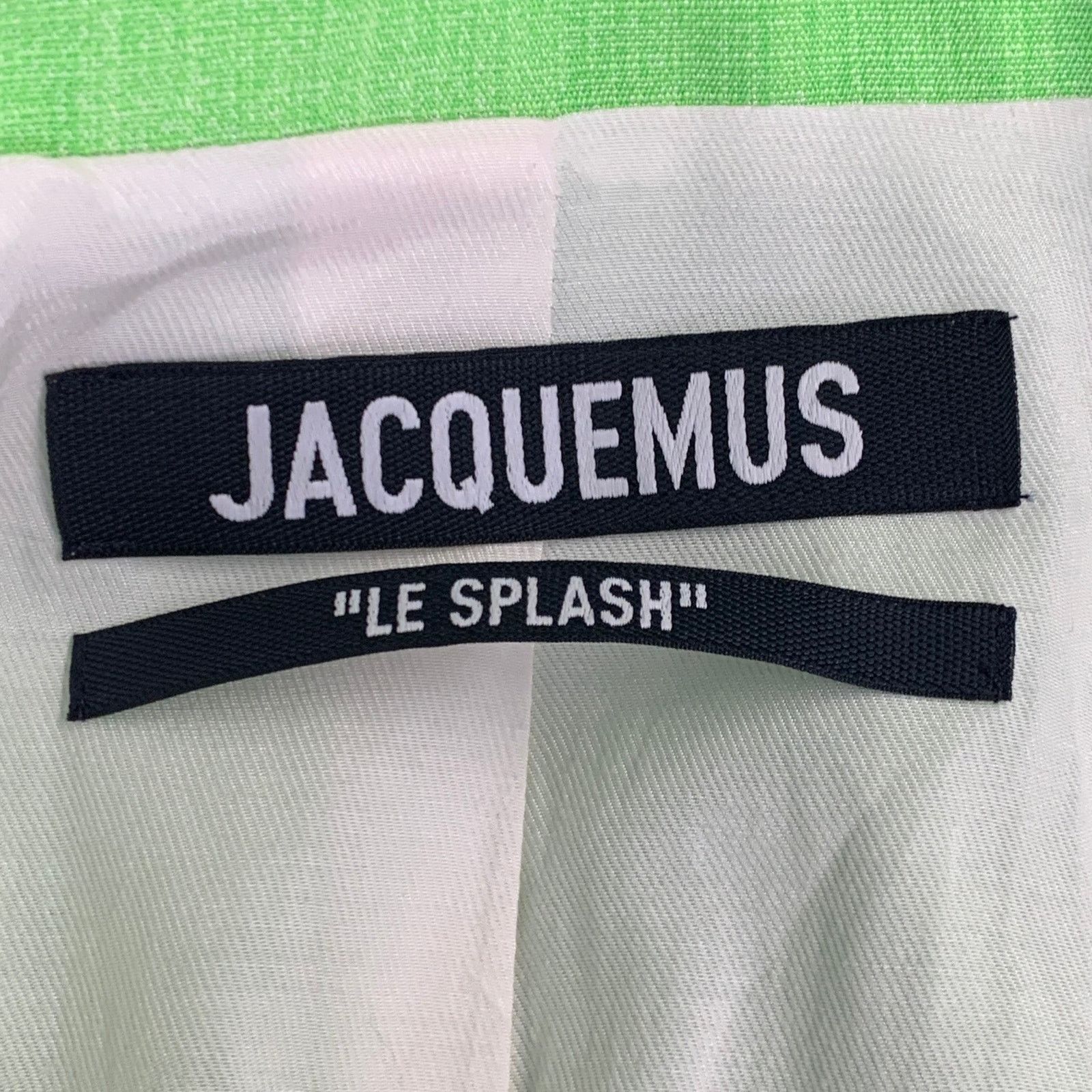 Jacquemus S Le Splash Green White Viscose Silk Double Breasted Blazer Size S / US 4 / IT 40 - 10 Thumbnail