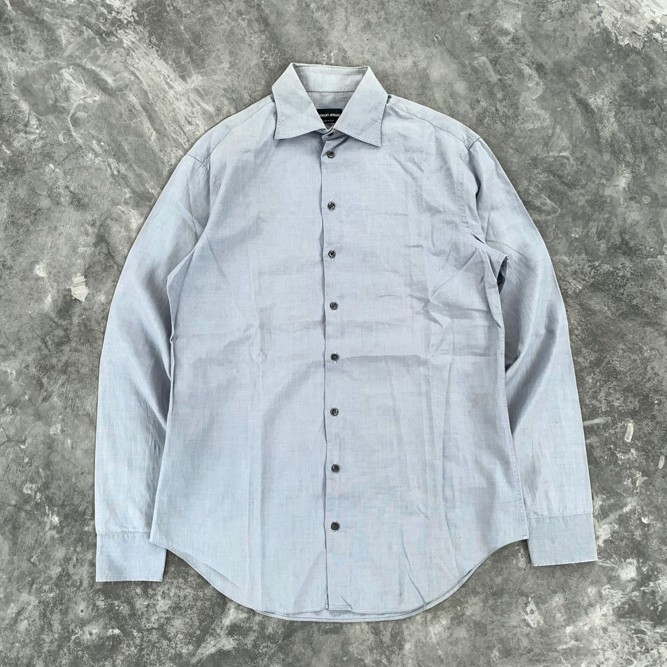 Giorgio Armani Vintage Giorgio Armani Button Ups Gray Shirt Size US M / EU 48-50 / 2 - 1 Thumbnail