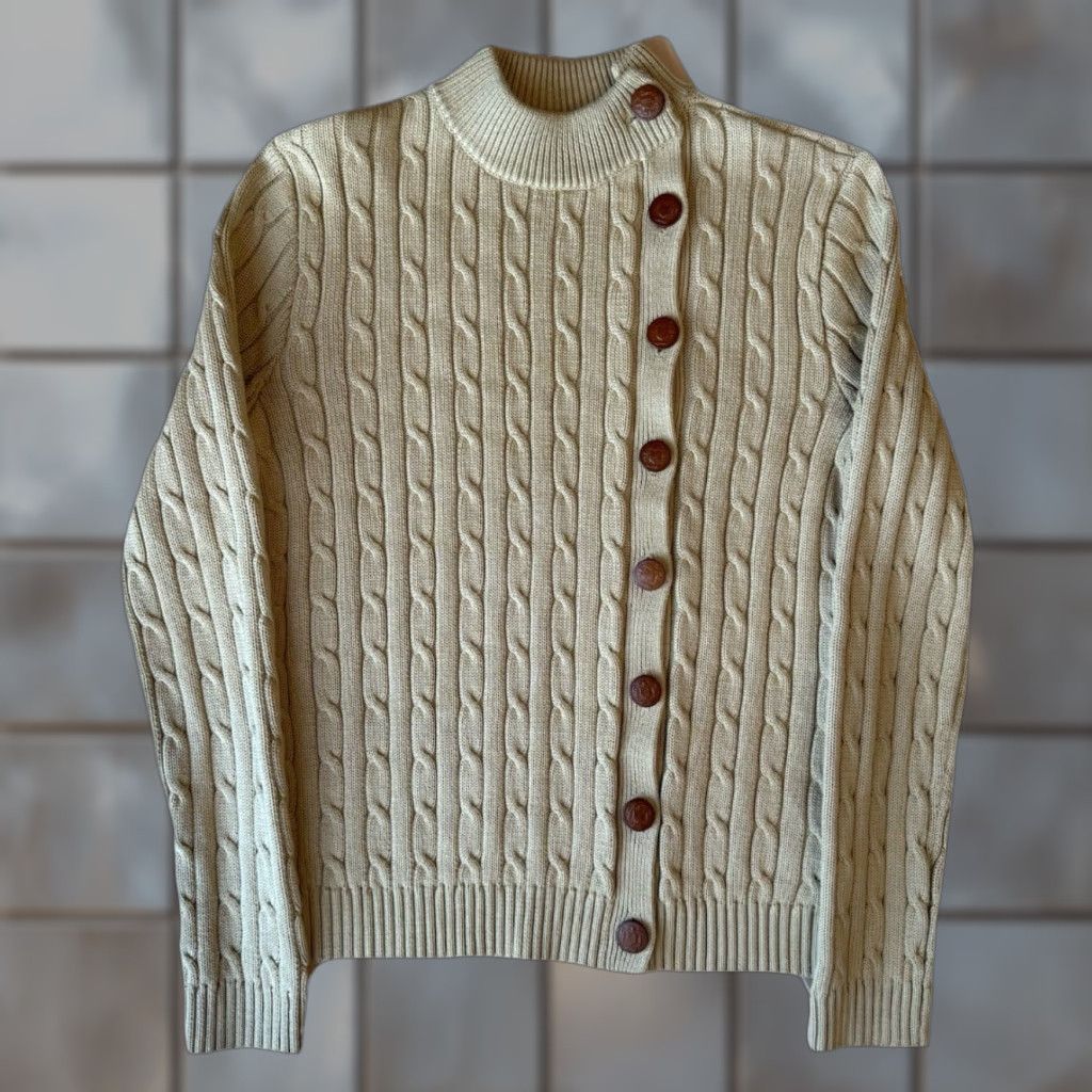Ralph Lauren Lauren Ralph Lauren Cable Knit Sweater Women's Small Khaki Brown Cotton Pullover Size S / US 4 / IT 40 - 1 Thumbnail