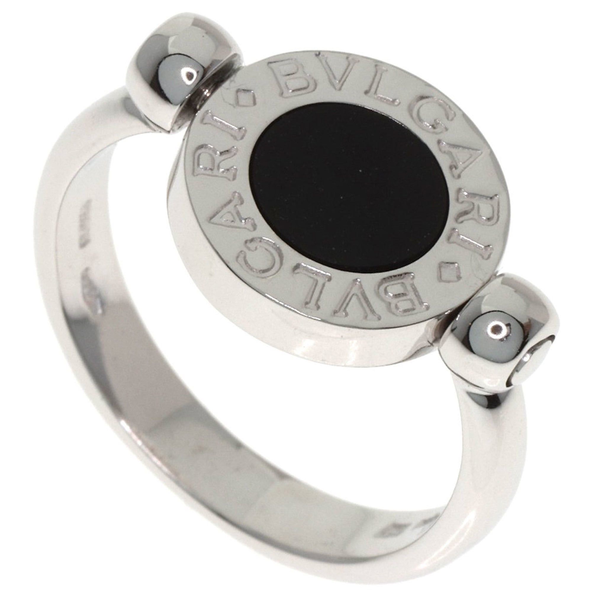 Bvlgari BVLGARI Flip Onyx Diamond Ring - 18K White Gold Women's Size ONE SIZE - 1 Thumbnail