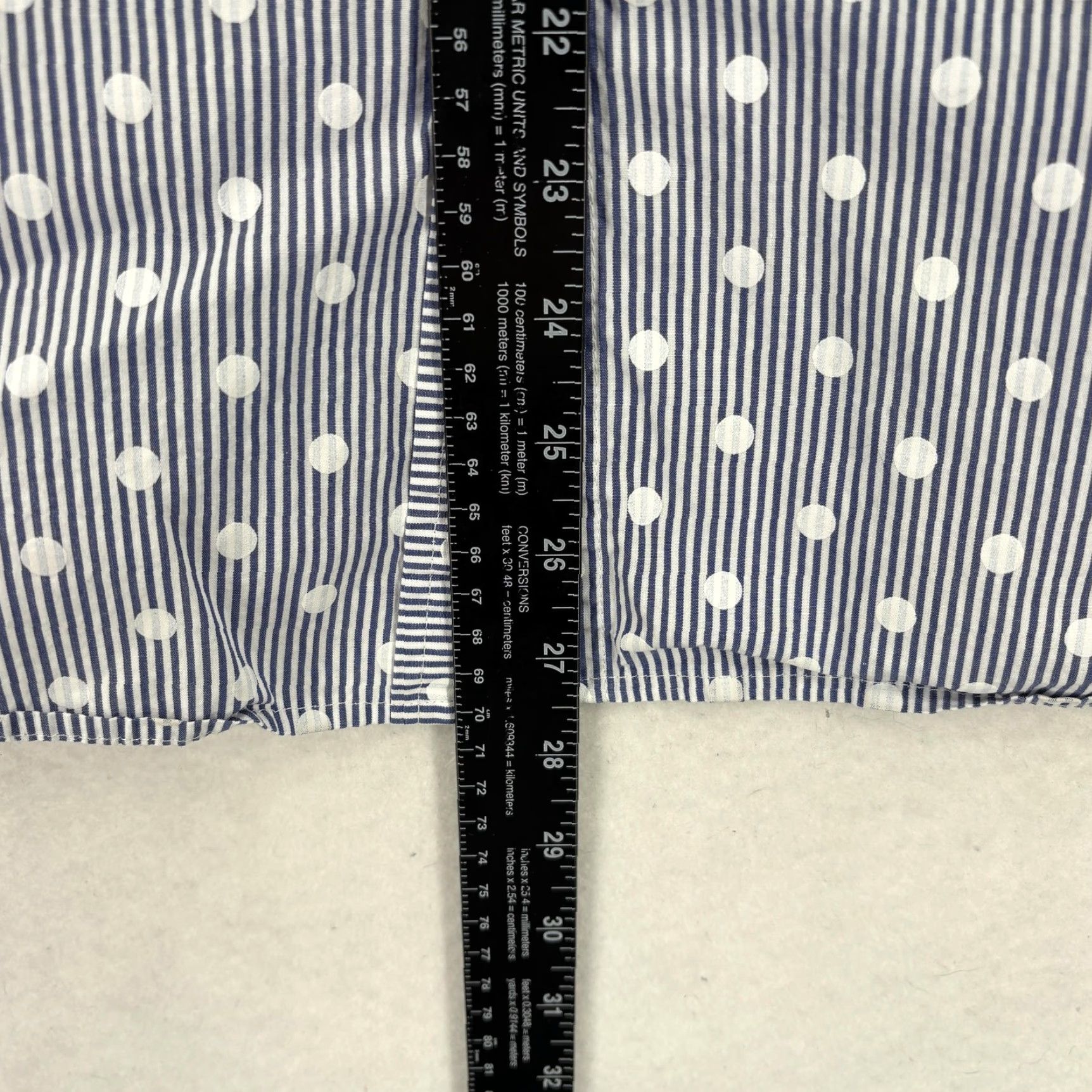 Talbots Talbots Shirt Womens 2X Blue Polka Dot Stripe Button Front Cotton Top Blouse Size XXL / US 16-18 / IT 52-54 - 6 Thumbnail