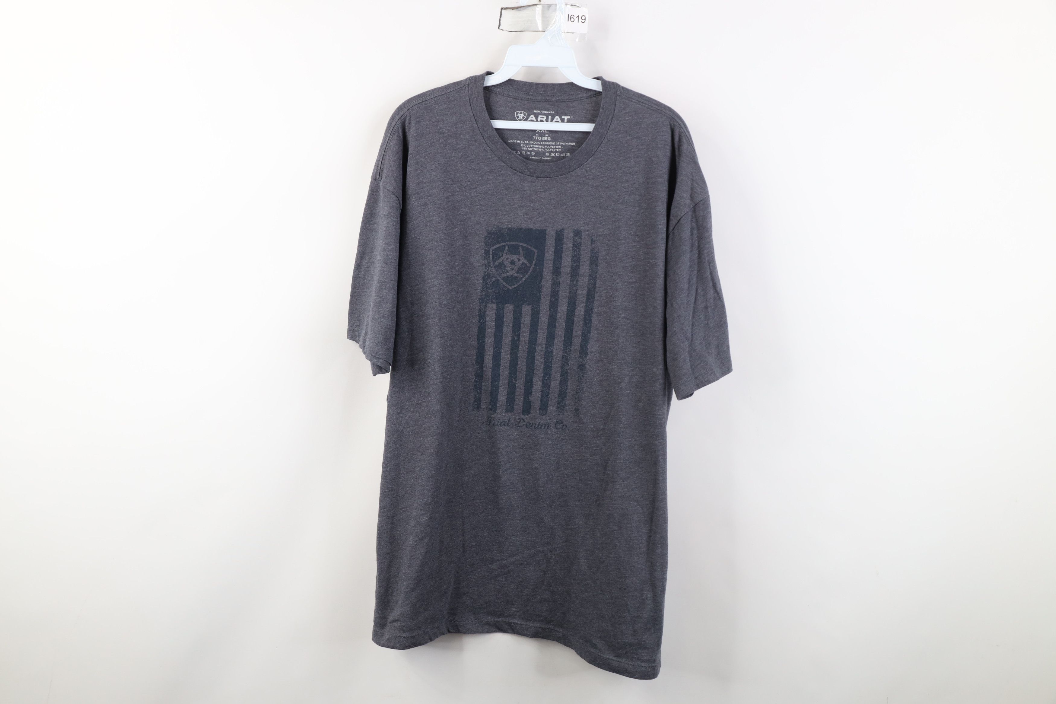 Ariat Ariat Spell USA Flag Jersey Knit Short Sleeve T-Shirt Gray Size US XXL / EU 58 / 5 - 1 Thumbnail