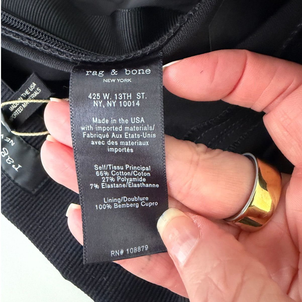 Rag & Bone NWT Rag & Bone Annie Black Cropped Ponte Pants Gold Zip Size 26" / US 2 / IT 38 - 10 Thumbnail